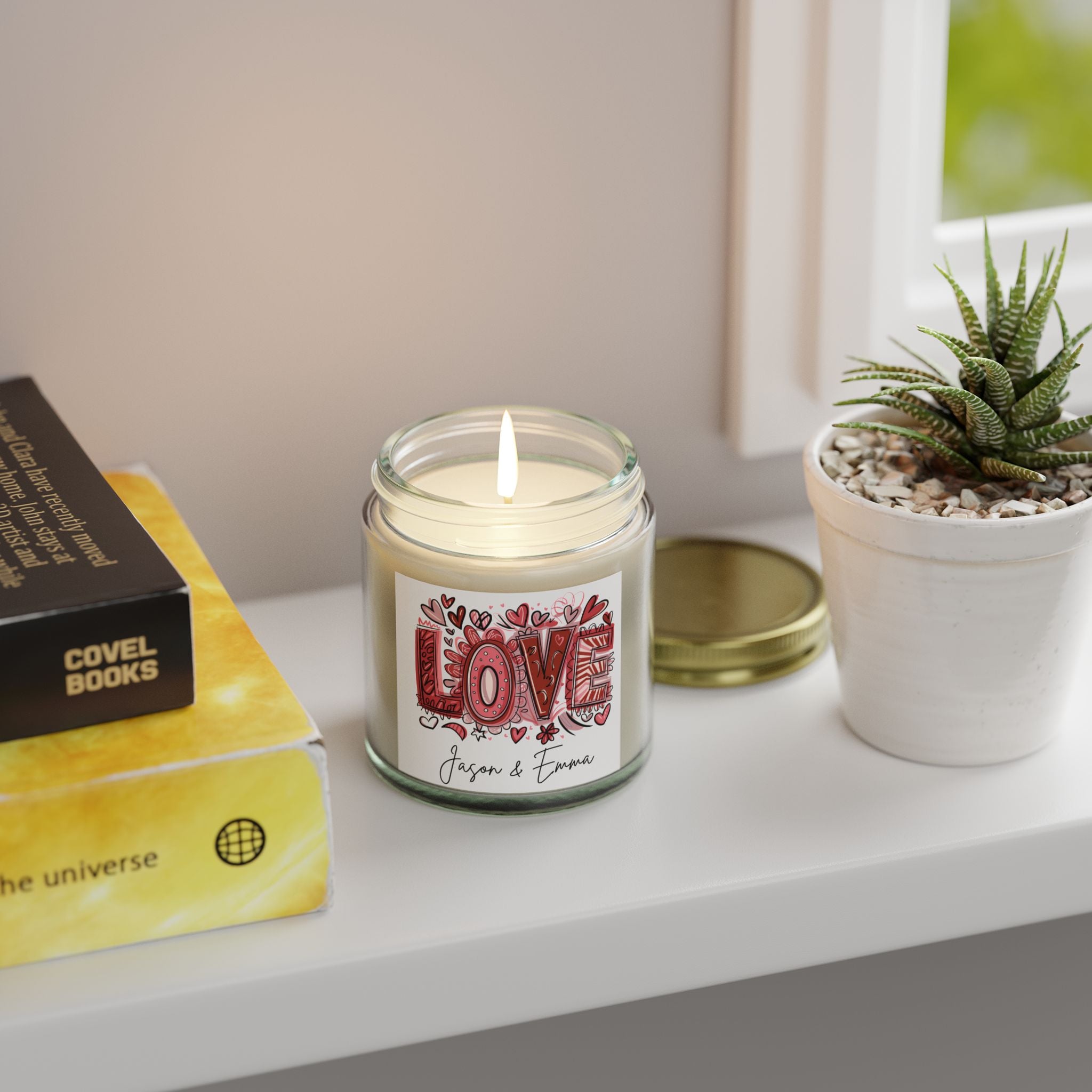 Personalized Retro Love Scented Candle