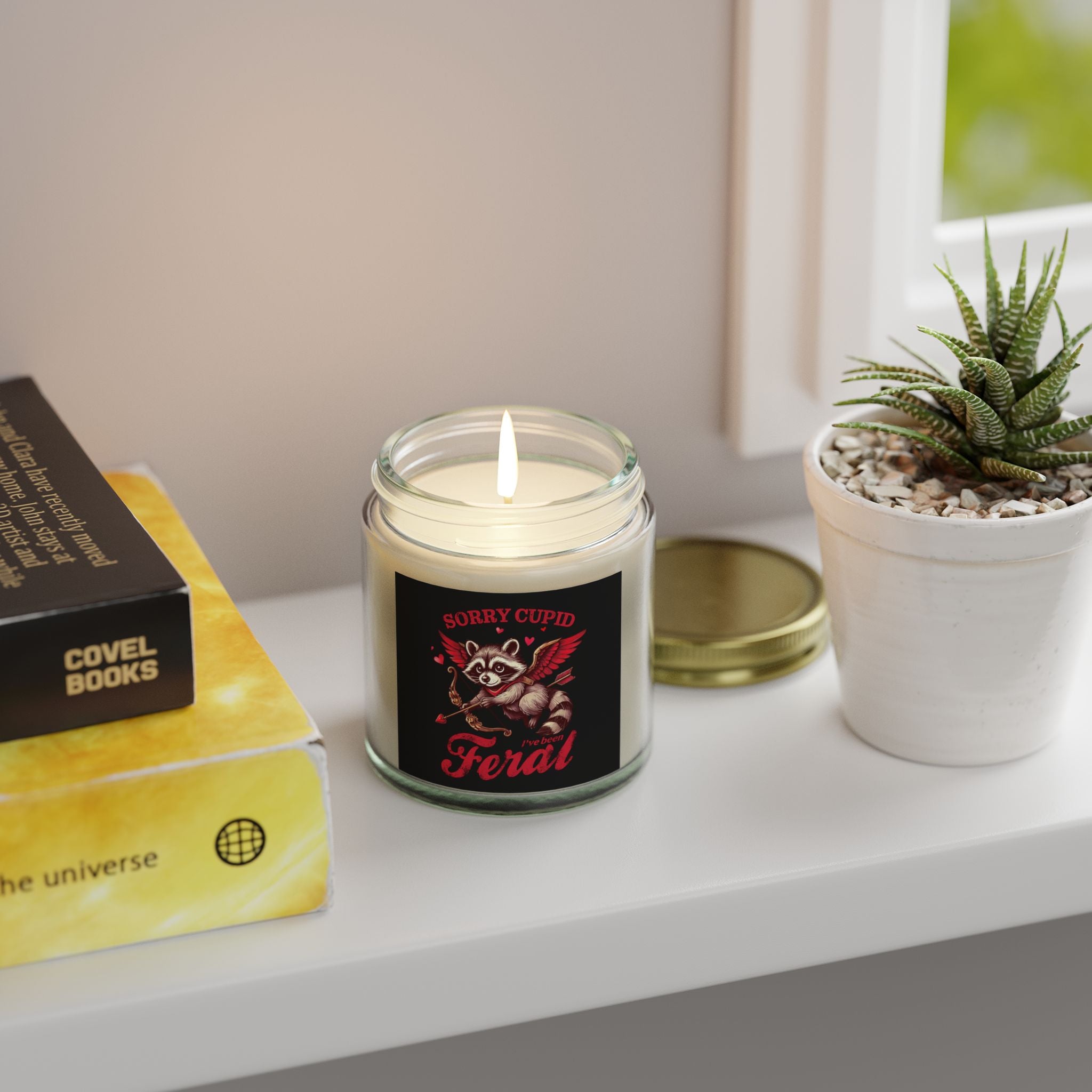 Sorry Cupid I've Been Feral Meme Candle