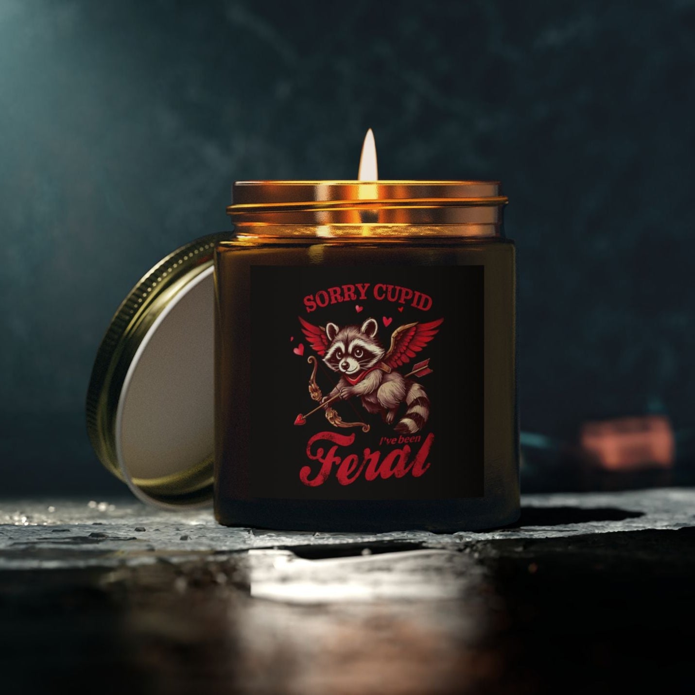 Sorry Cupid I've Been Feral Meme Candle