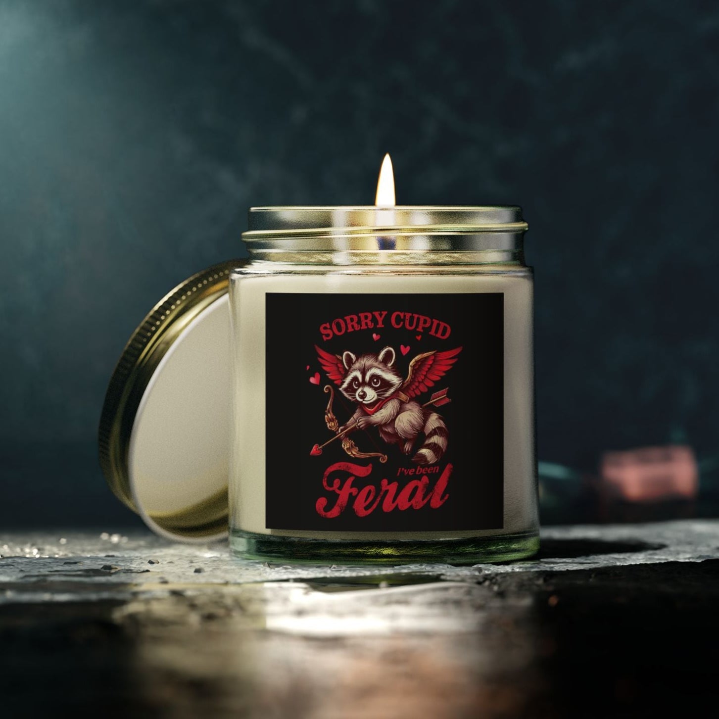 Sorry Cupid I've Been Feral Meme Candle