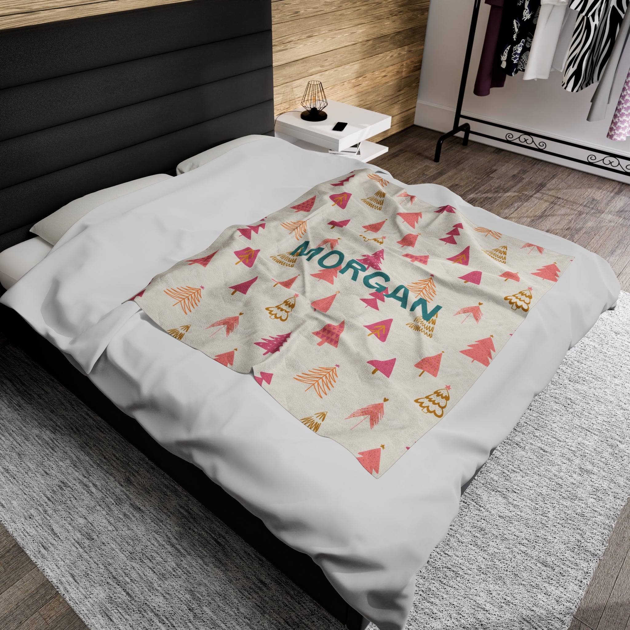 Pink Christmas Cozy Blanket- Personalization Option
