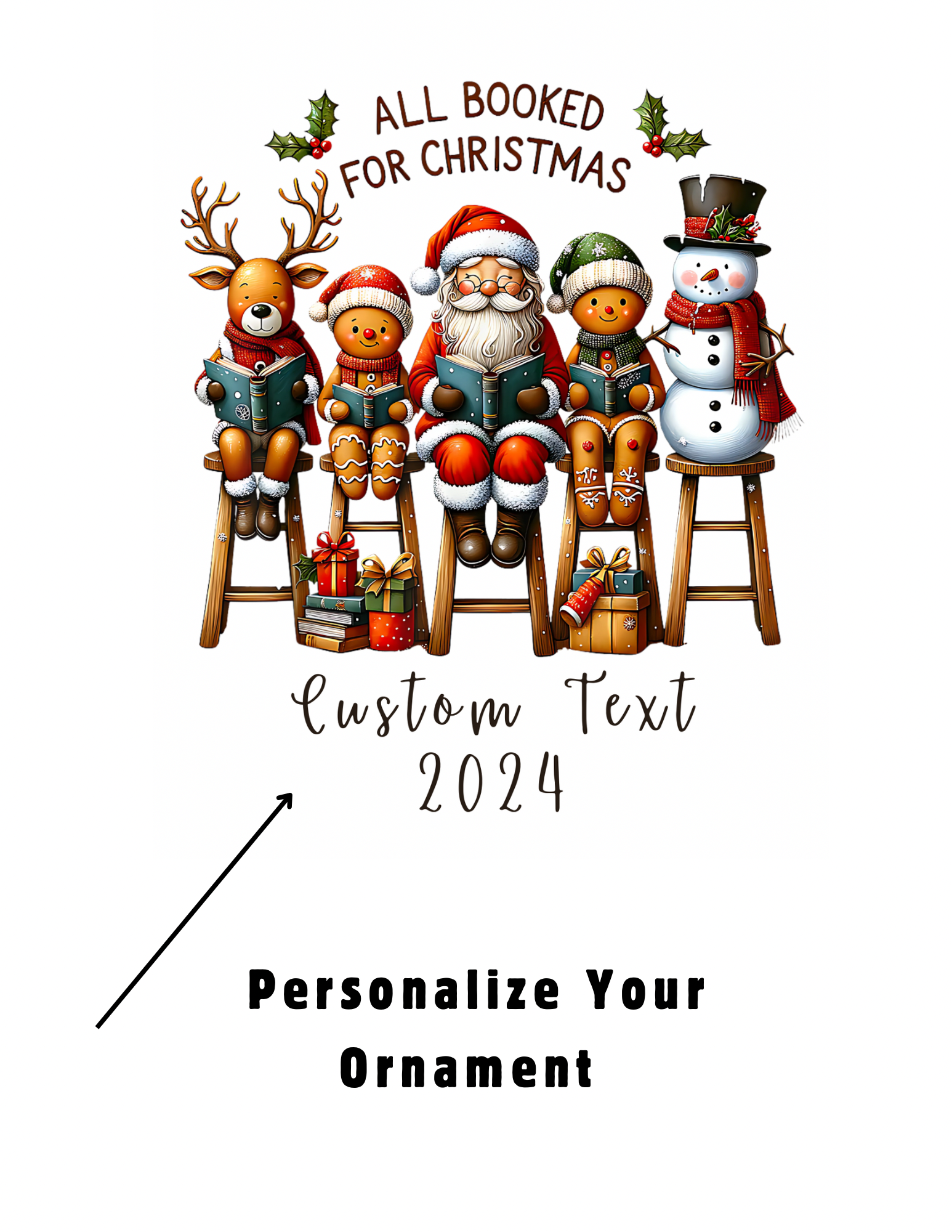 Personalized Book Lover Ornament