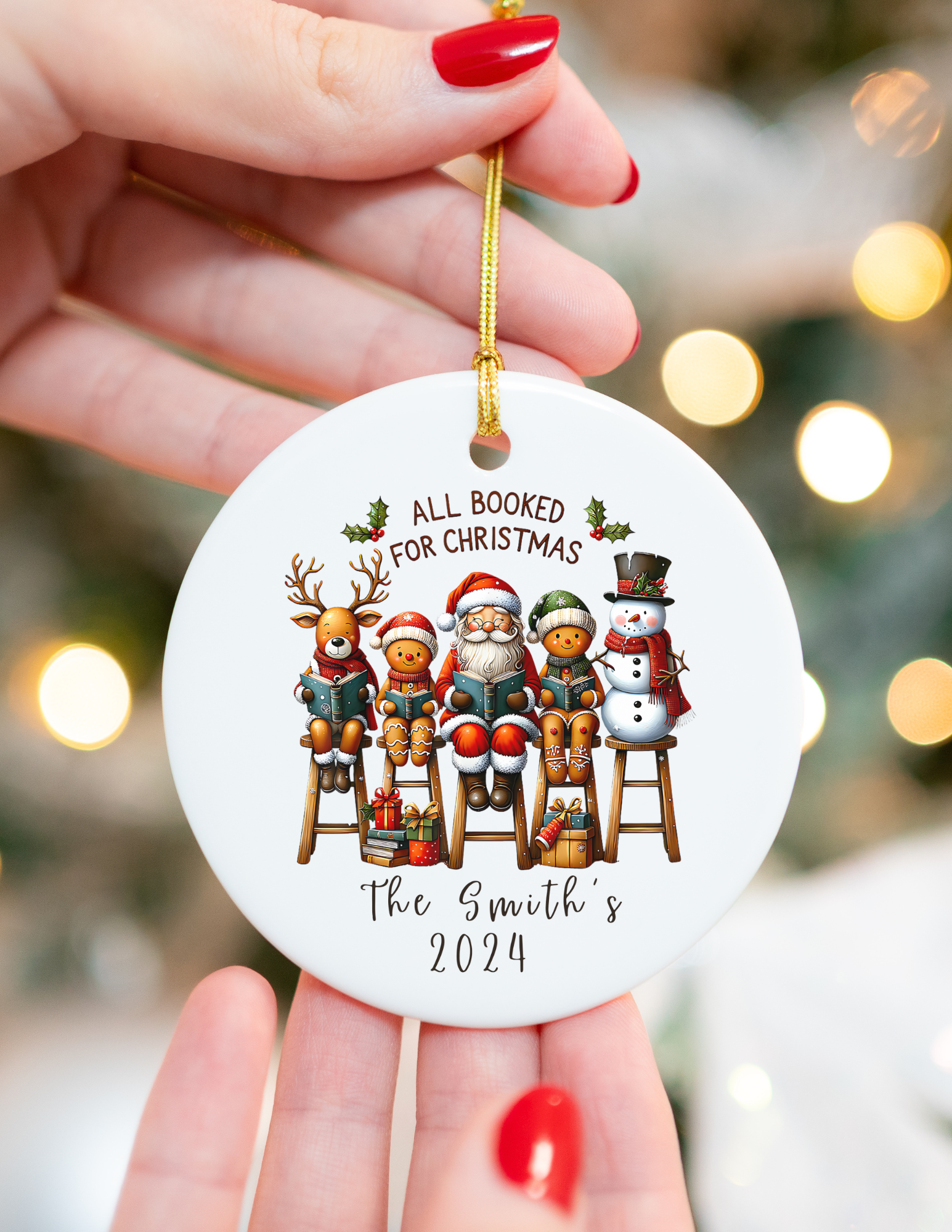 Personalized Book Lover Ornament