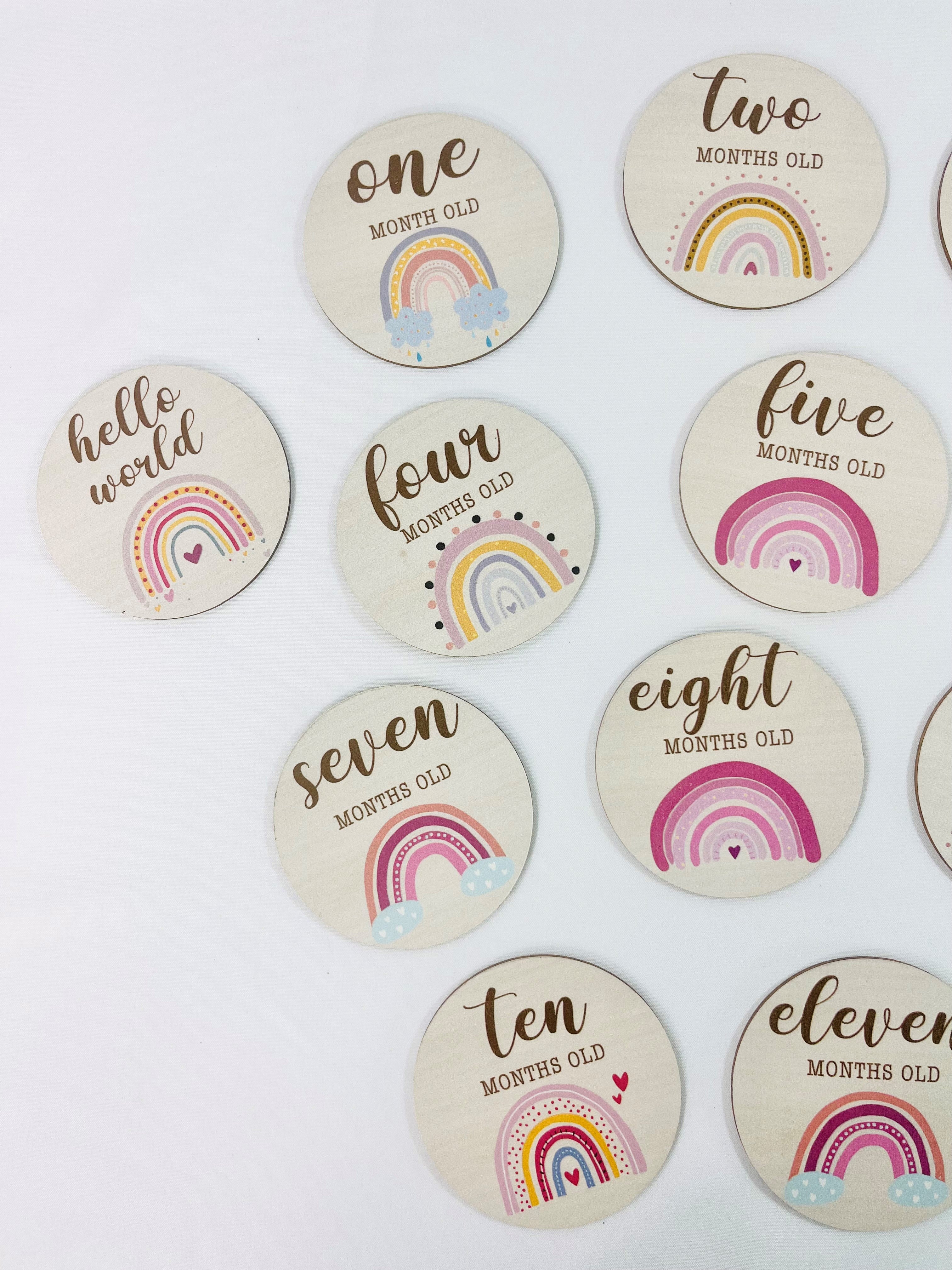 Baby Milestone Cards Rainbow