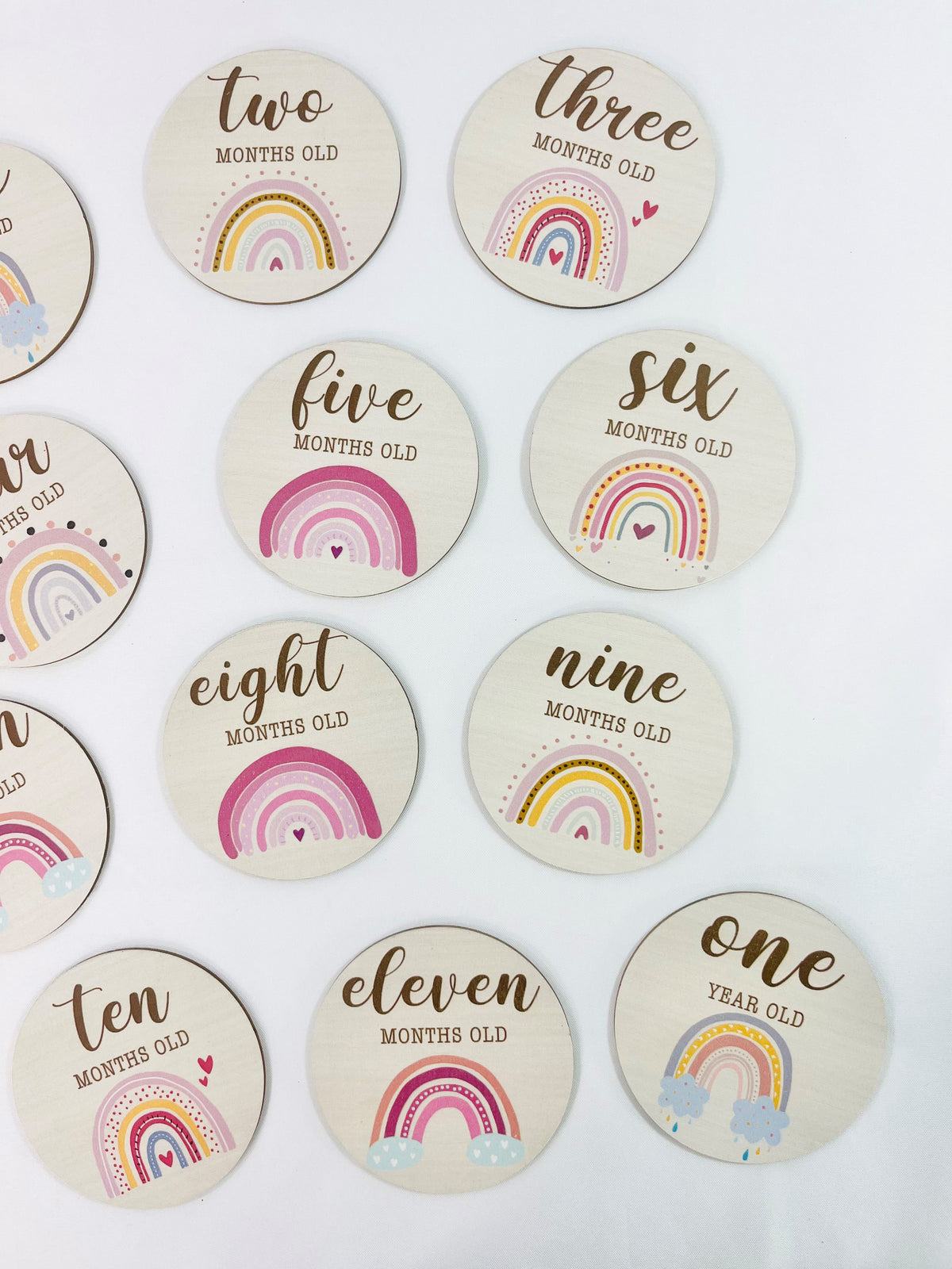 Baby Milestone Cards Rainbow - Wooden Milestone - MKay Style | MKay Style