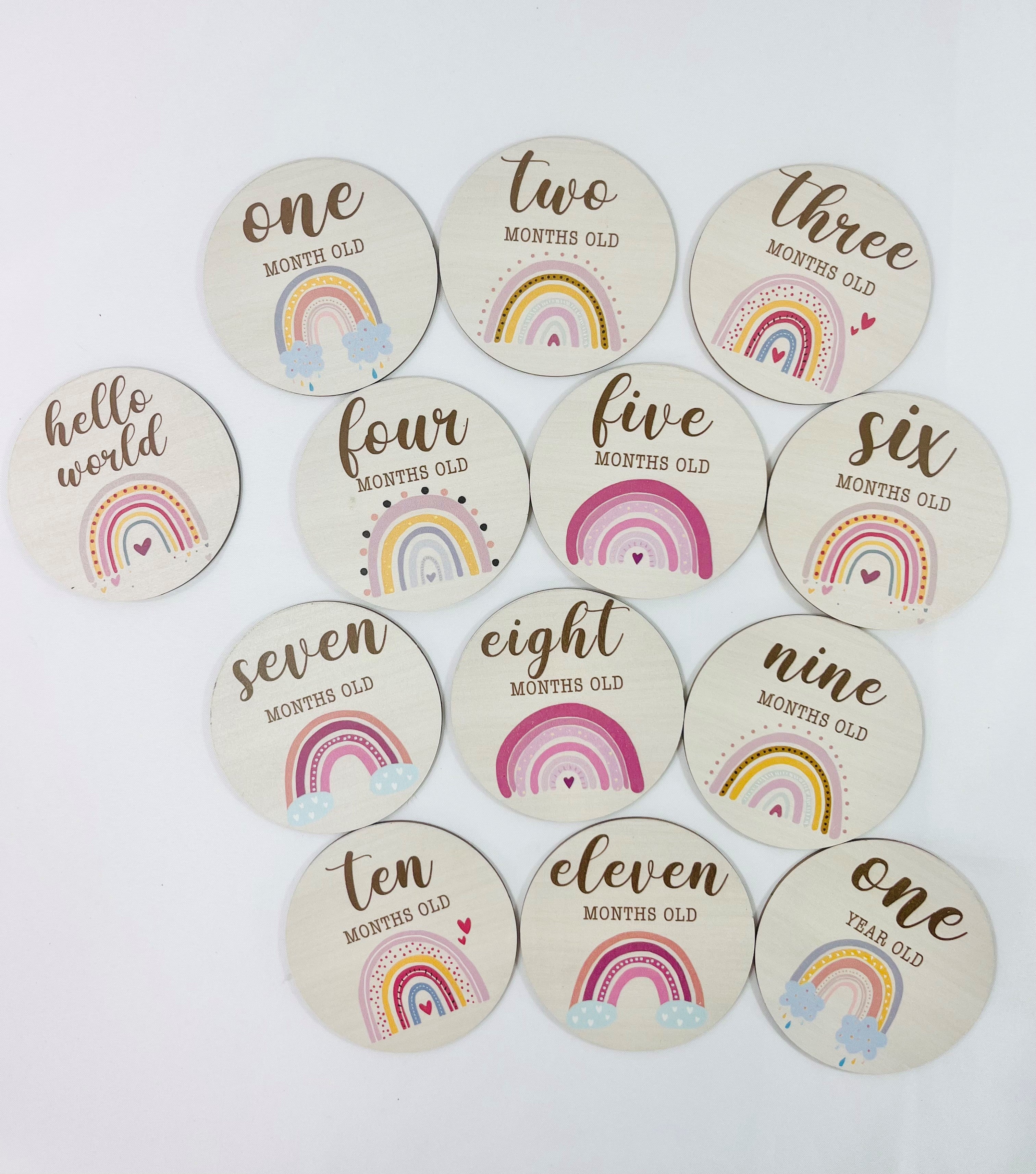 Baby Milestone Cards Rainbow