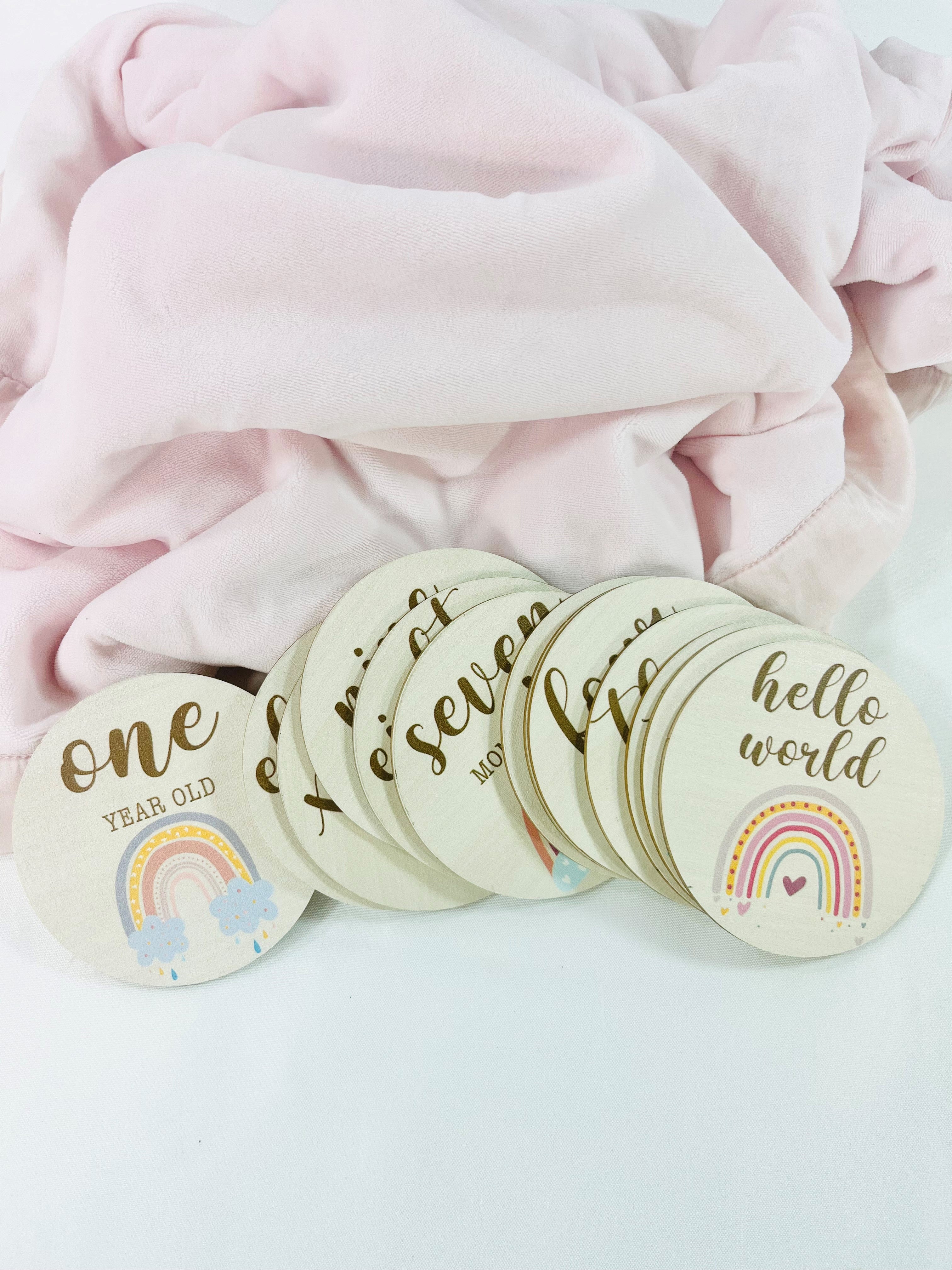 Baby Milestone Cards Rainbow