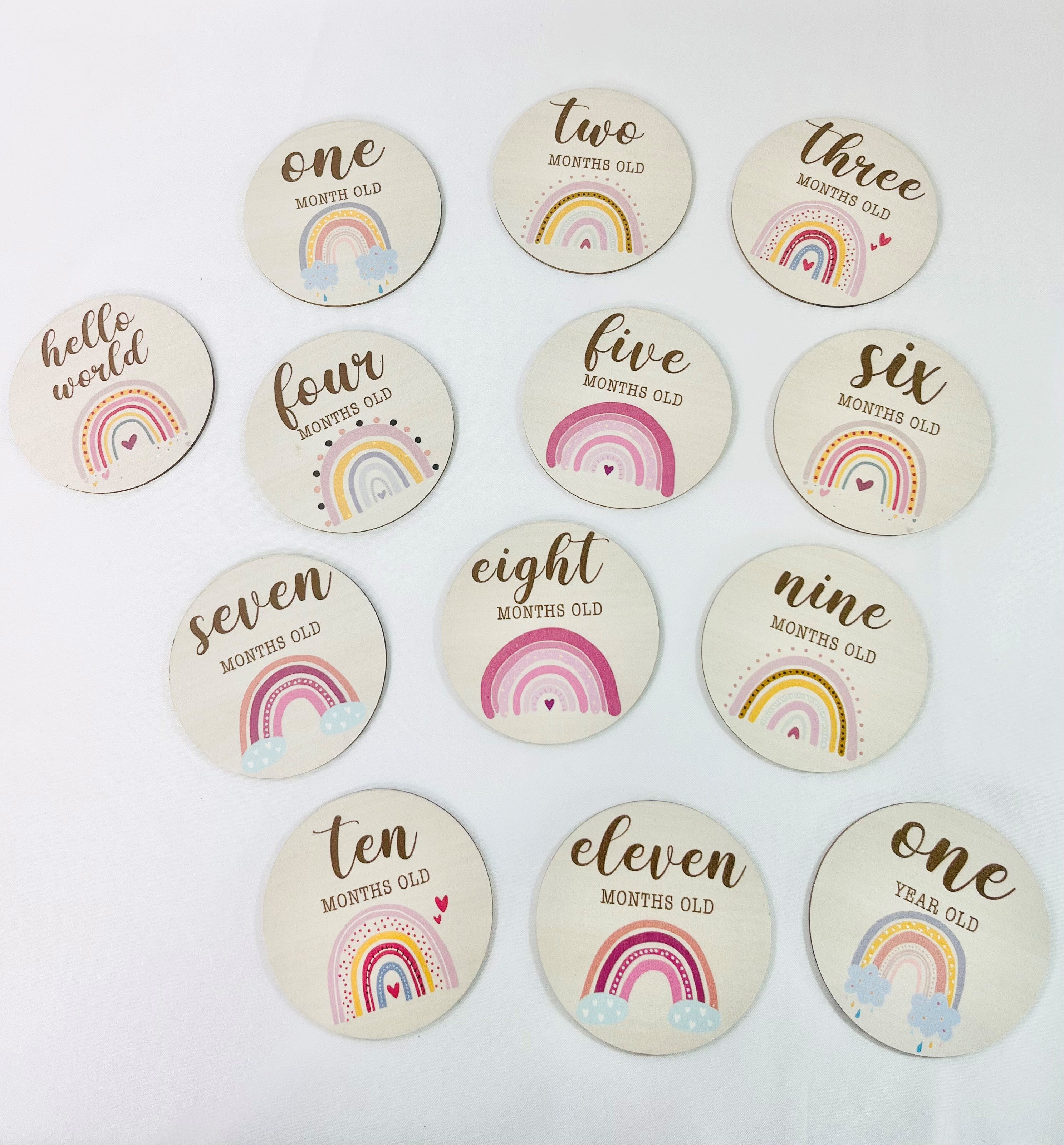 Baby Milestone Cards Rainbow