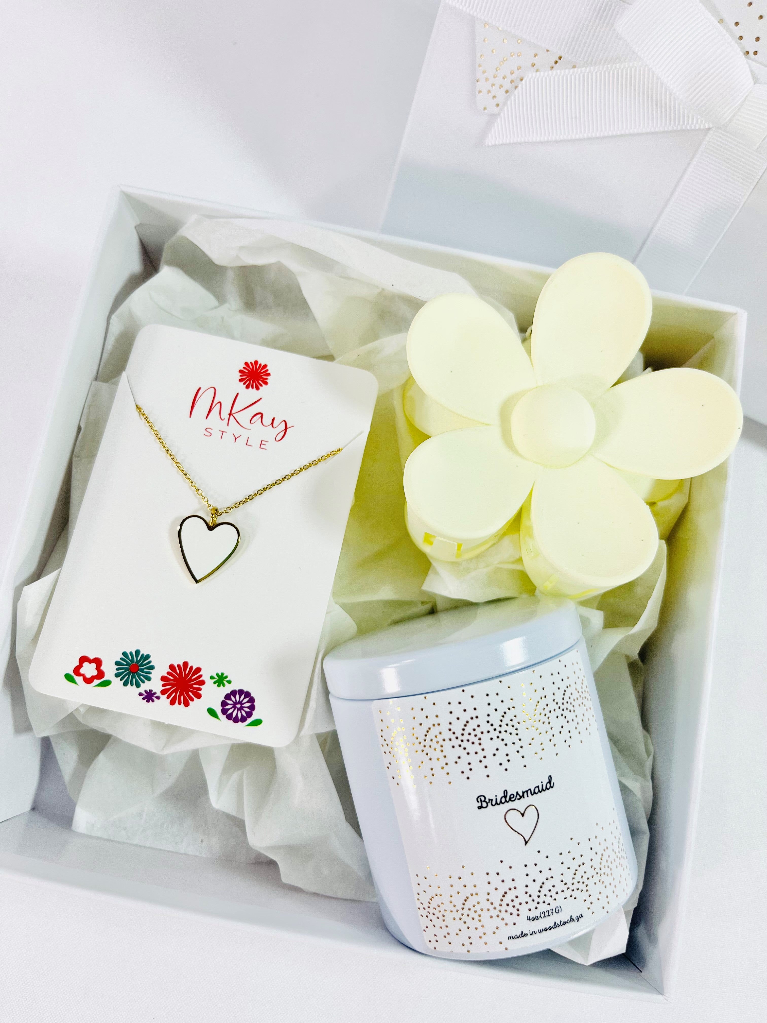 Preppy Bridesmaid Proposal Gift Box White & Gold