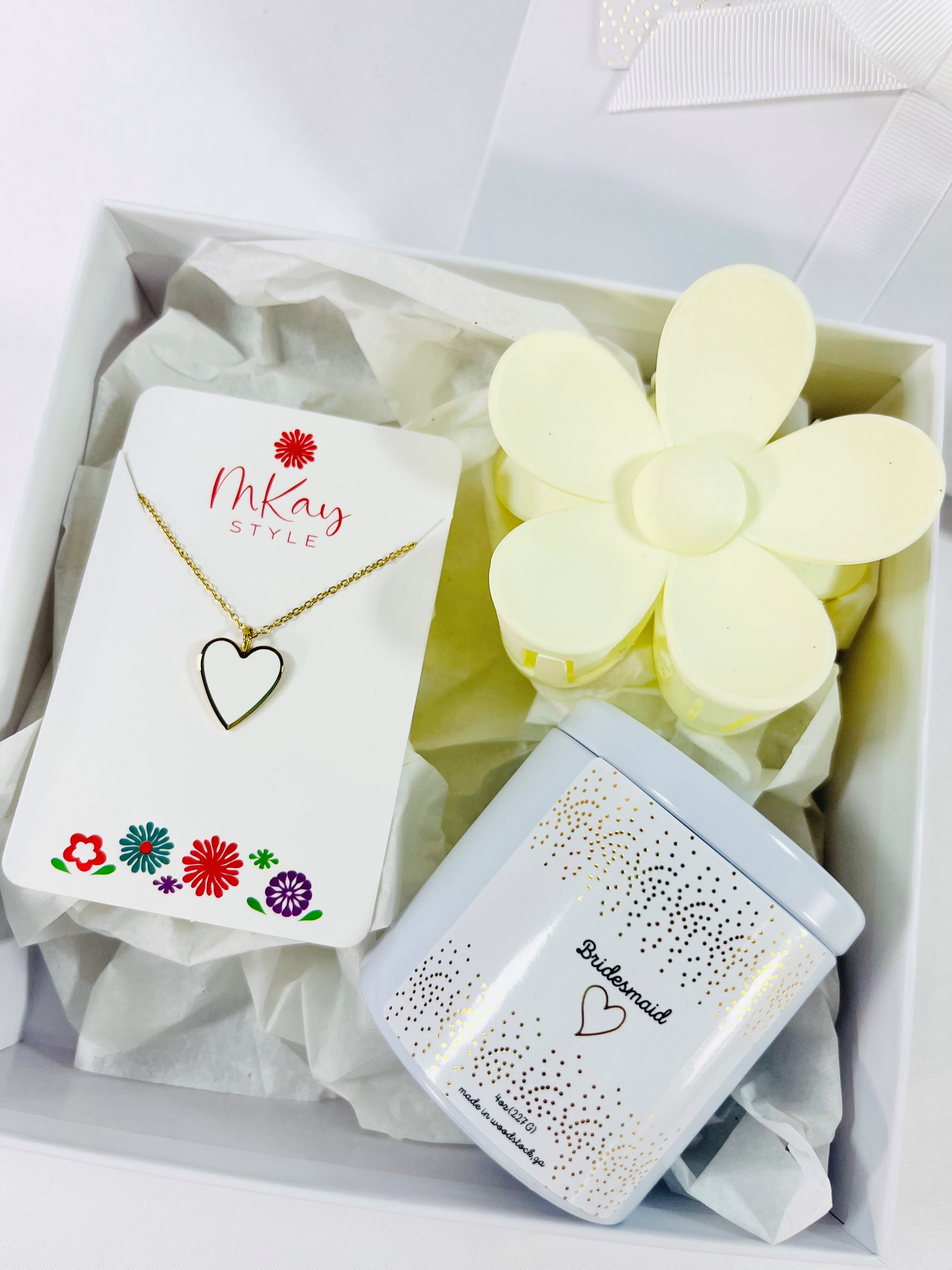 Preppy Bridesmaid Proposal Gift Box White & Gold