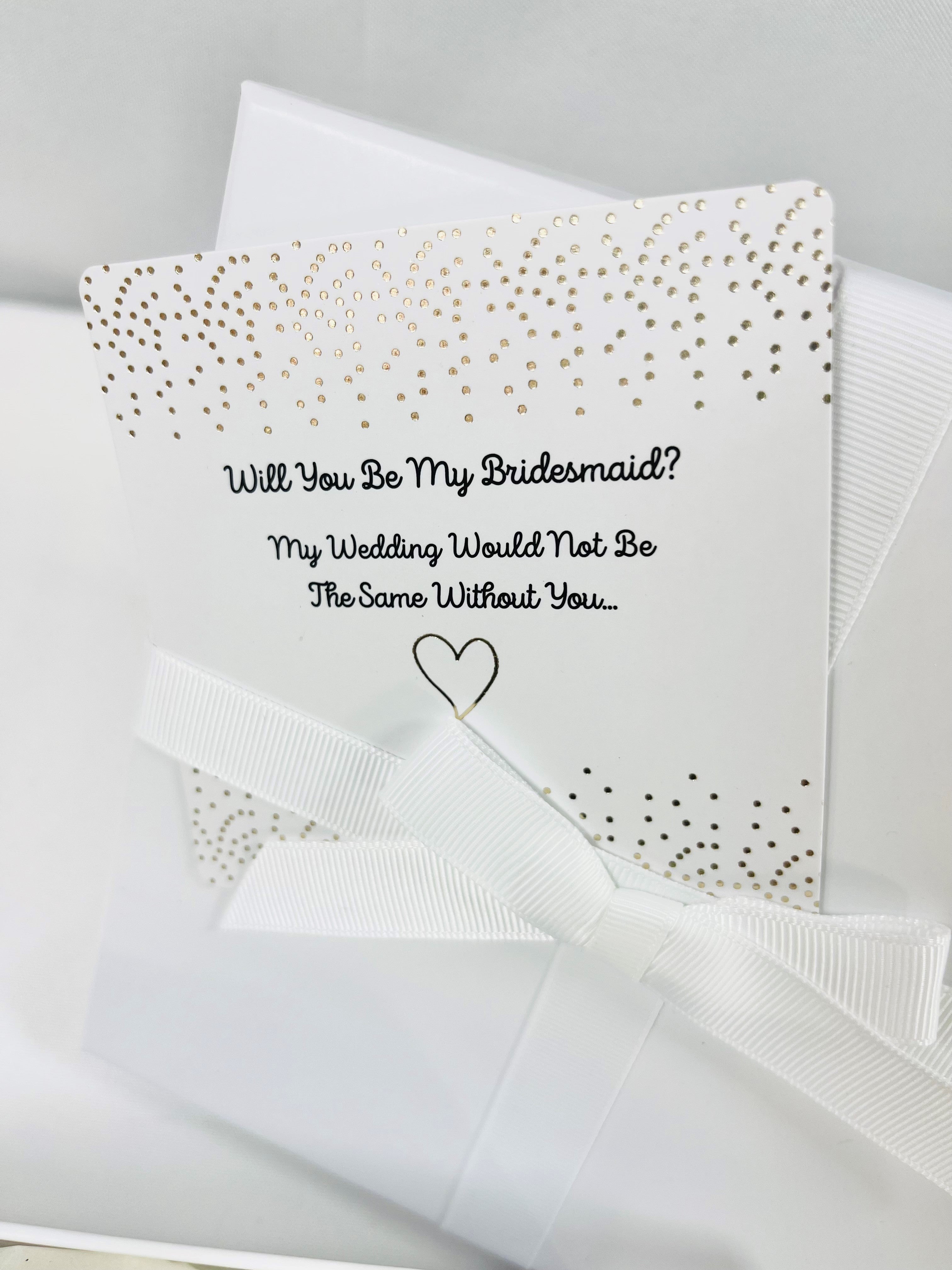 Preppy Bridesmaid Proposal Gift Box White & Gold