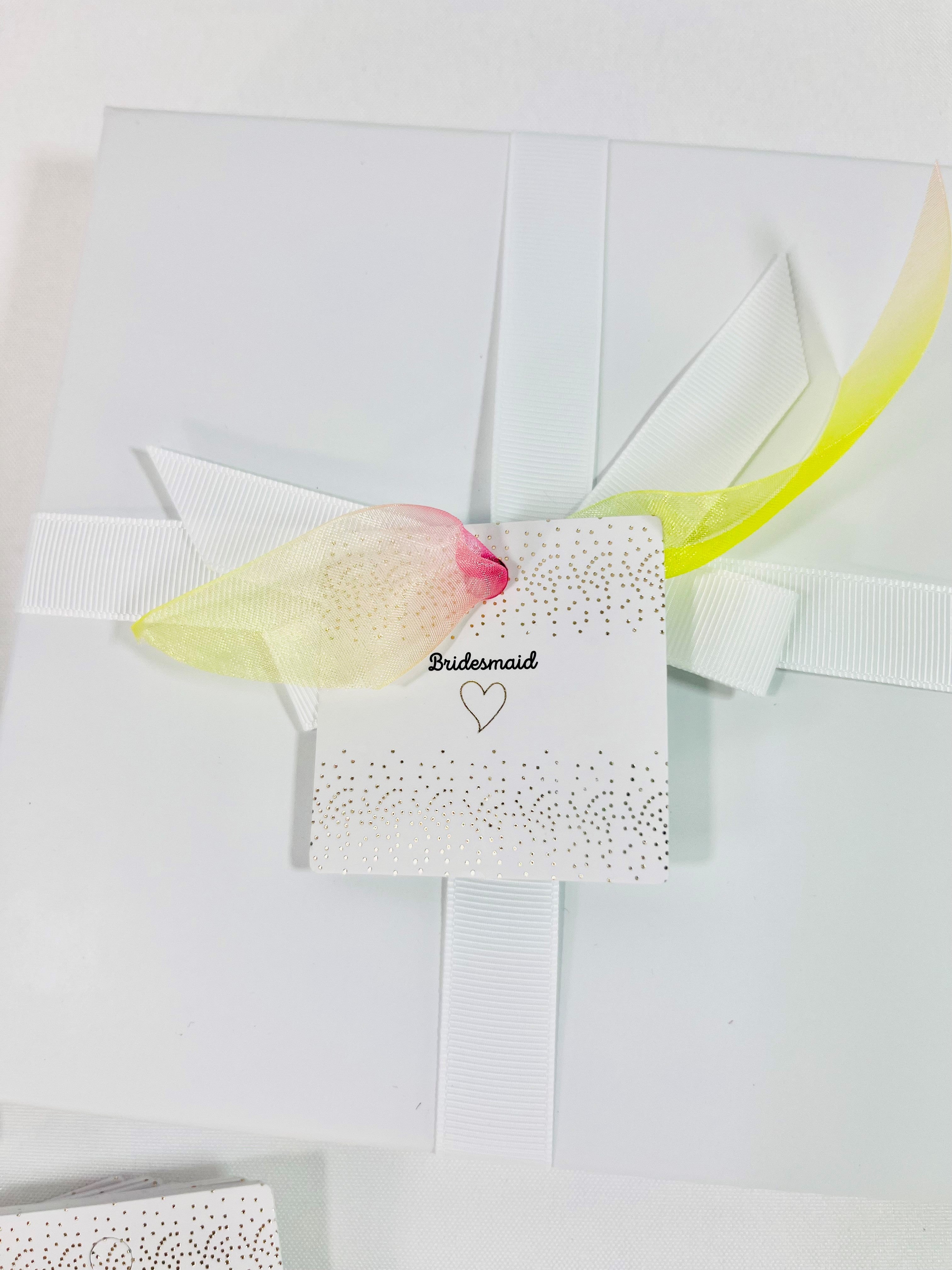 Preppy Bridesmaid Proposal Gift Box White & Gold