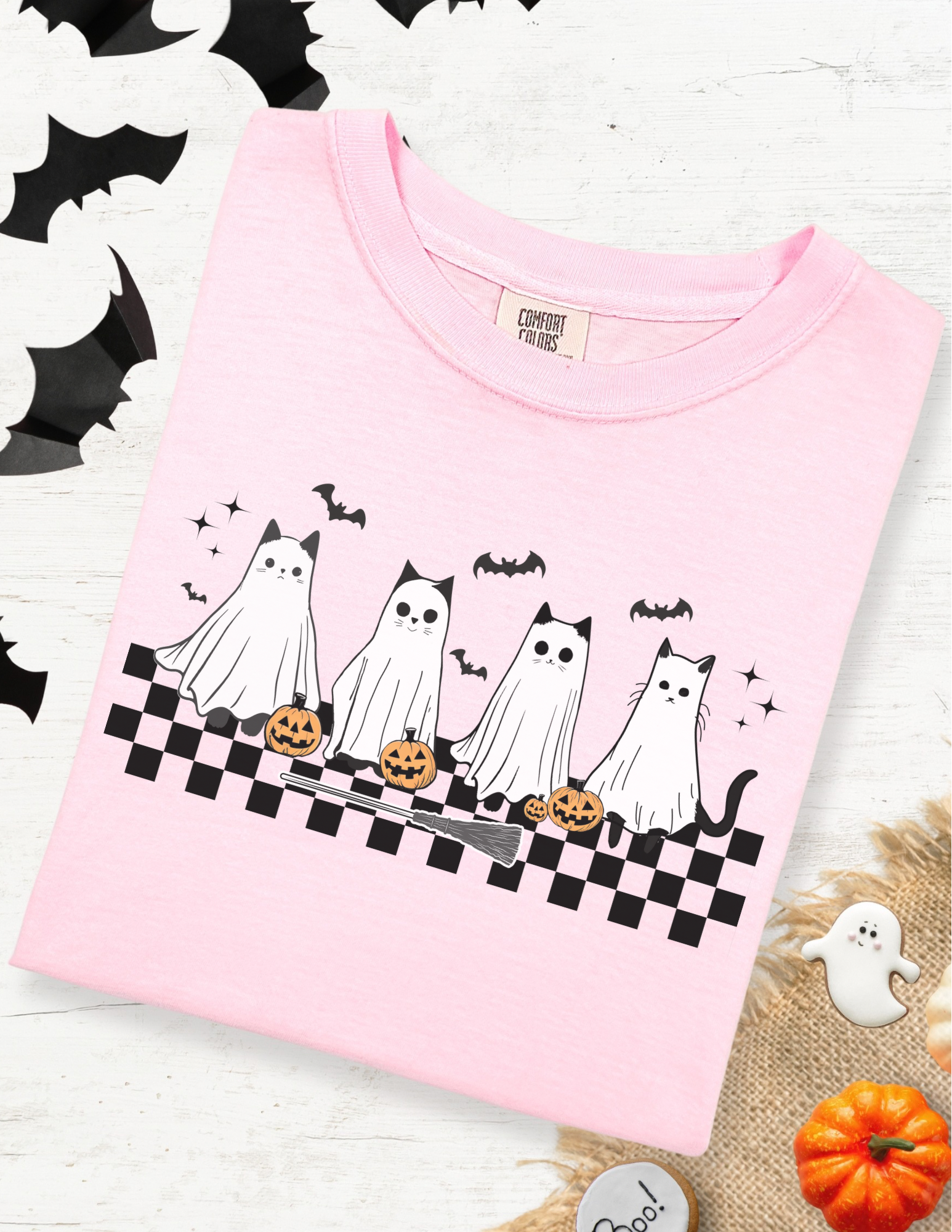 Ghost Black Cat Halloween Shirt