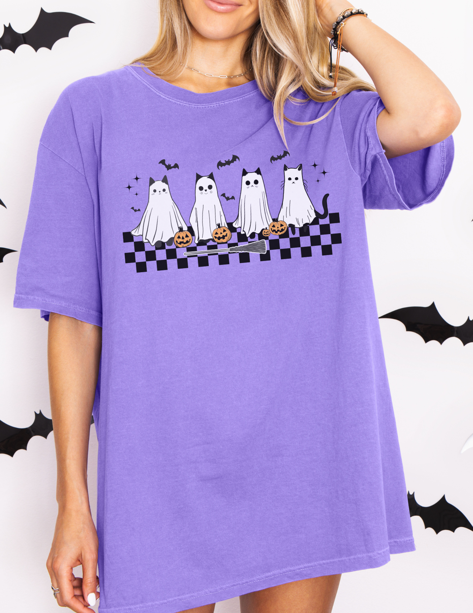 Ghost Black Cat Halloween Shirt