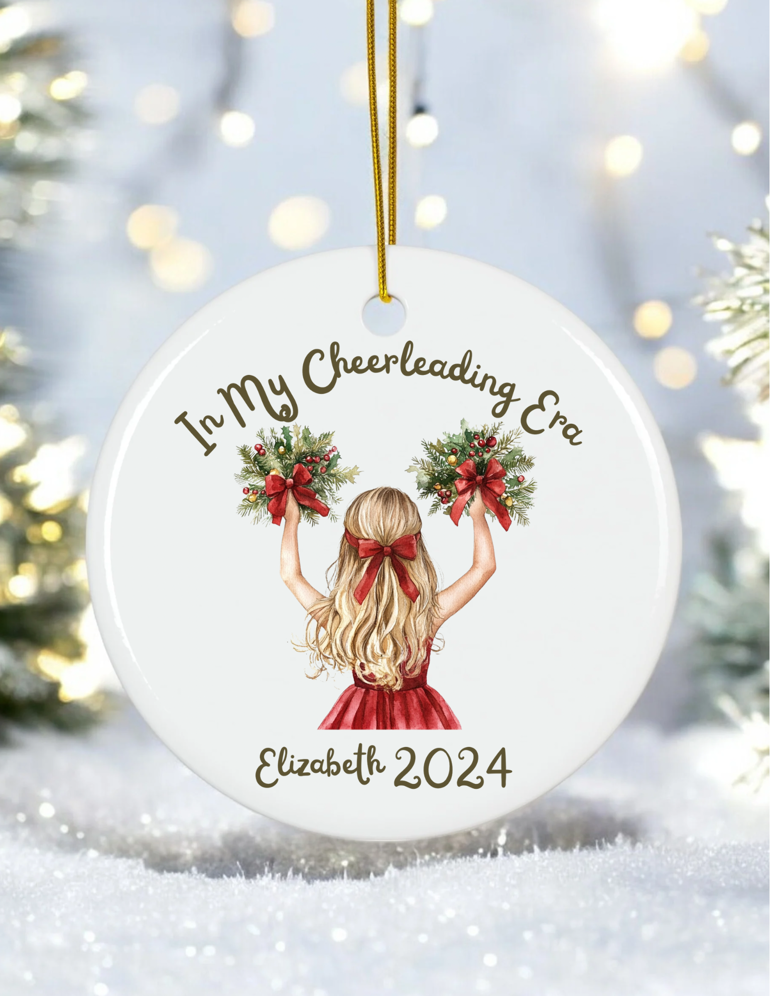 Personalized Cheerleader Ornament