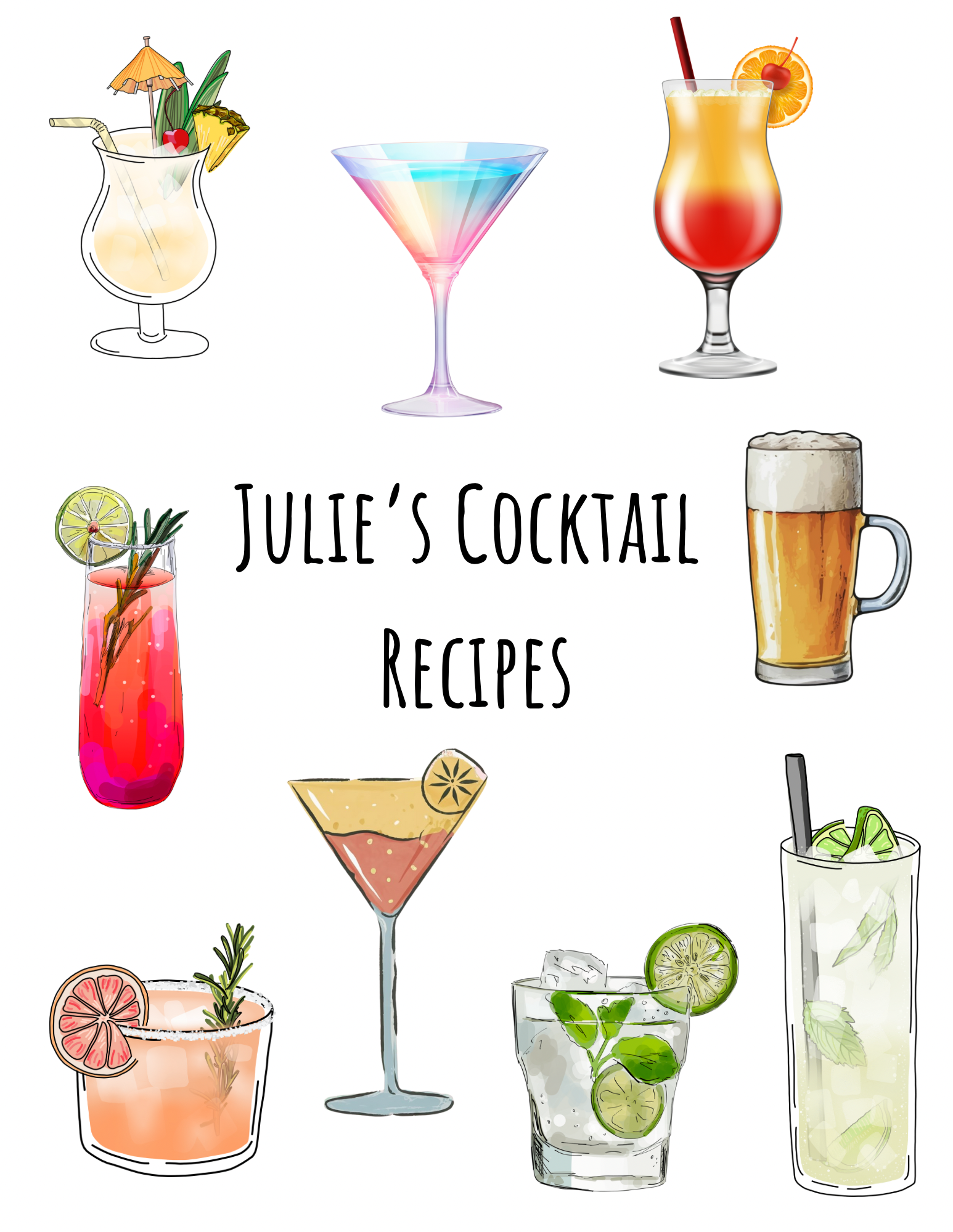 Personalized Cocktail Recipe Notebook