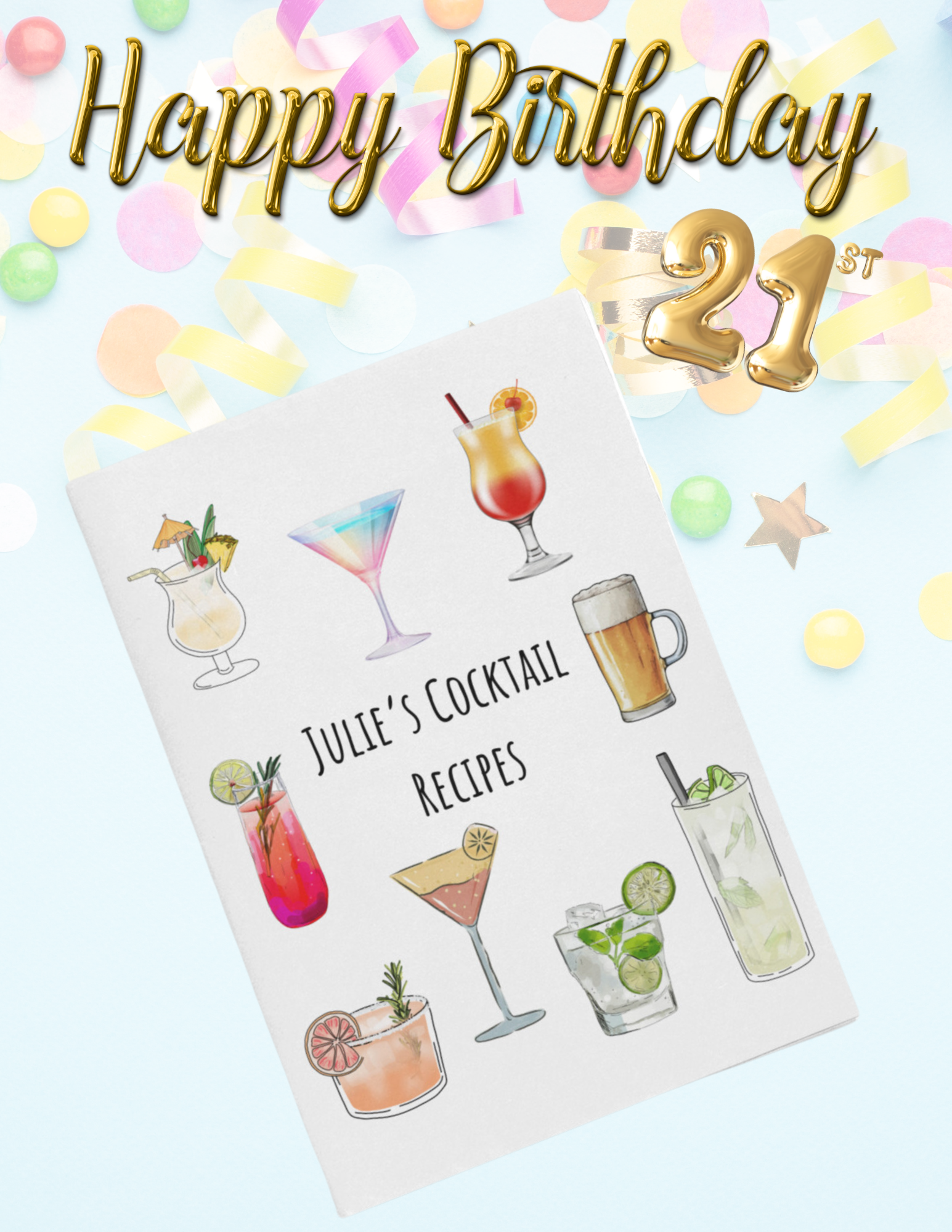 Personalized Cocktail Recipe Notebook