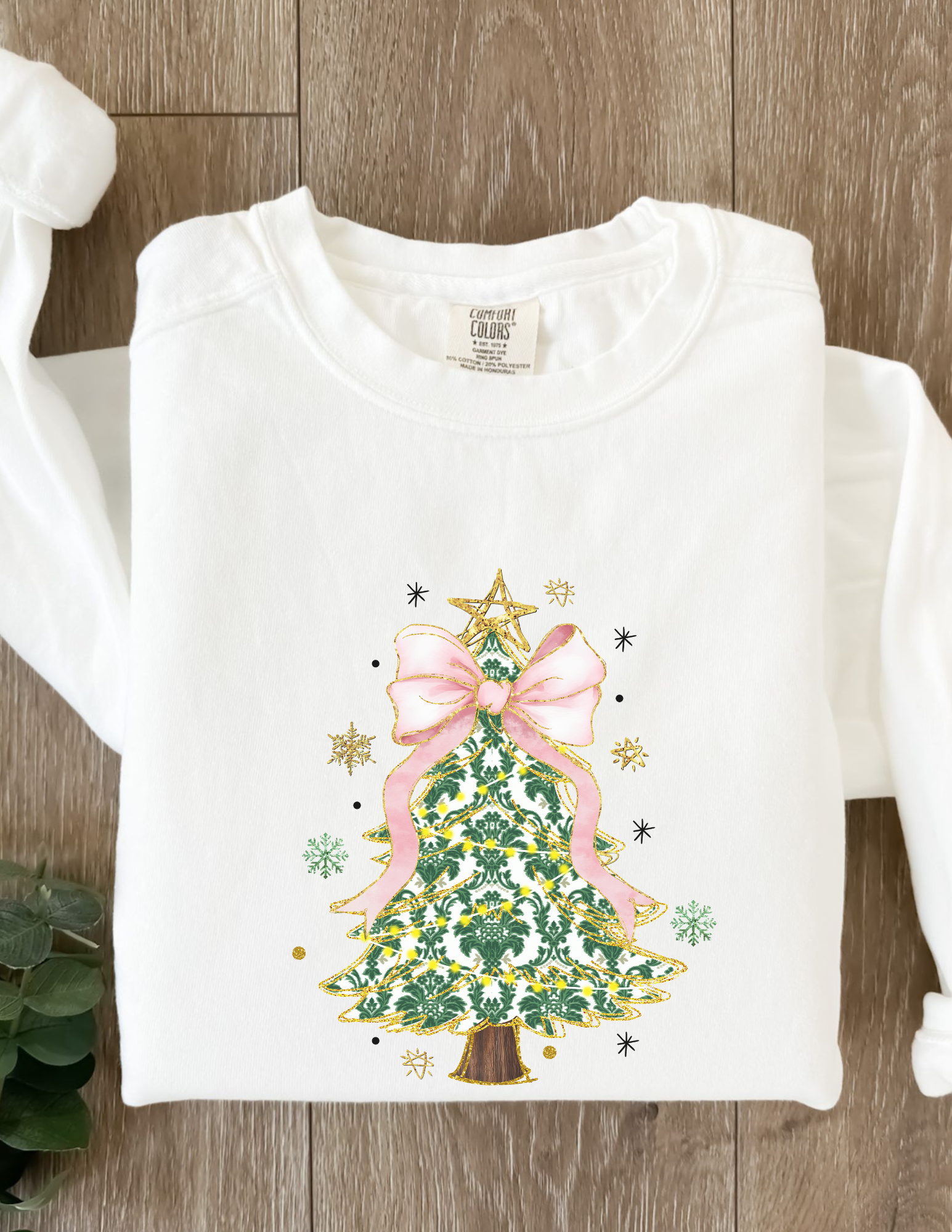 Coquette Bow Christmas Tree Sweatshirt