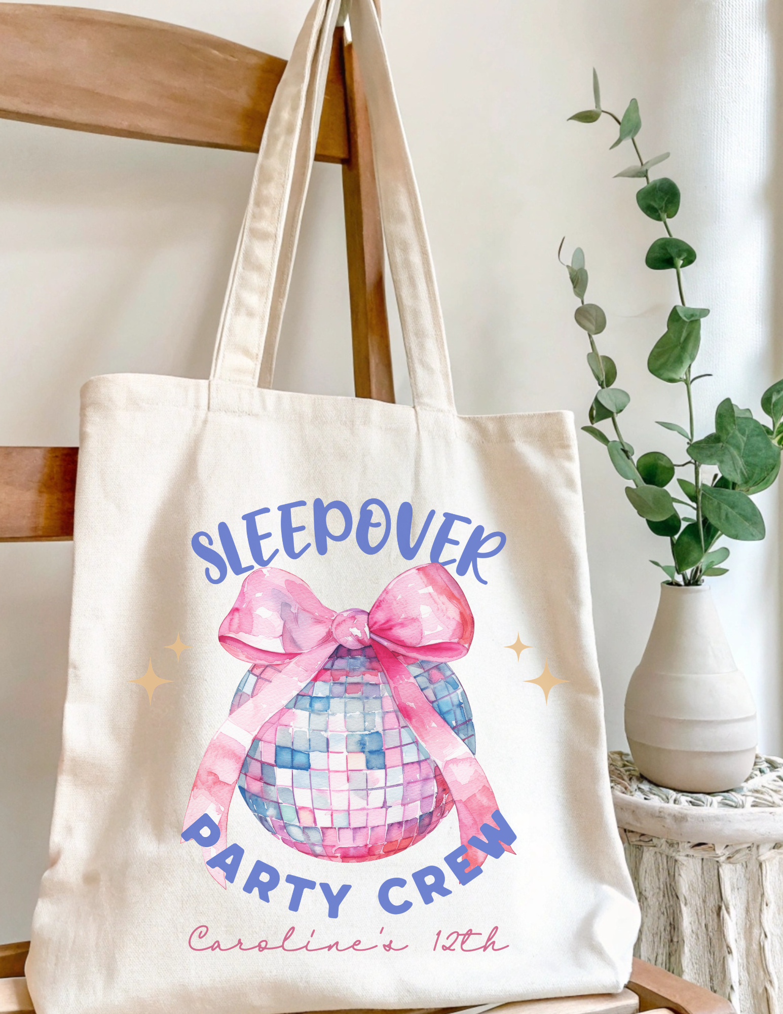Glam Aesthetic Sleepover Crew Tote Bag