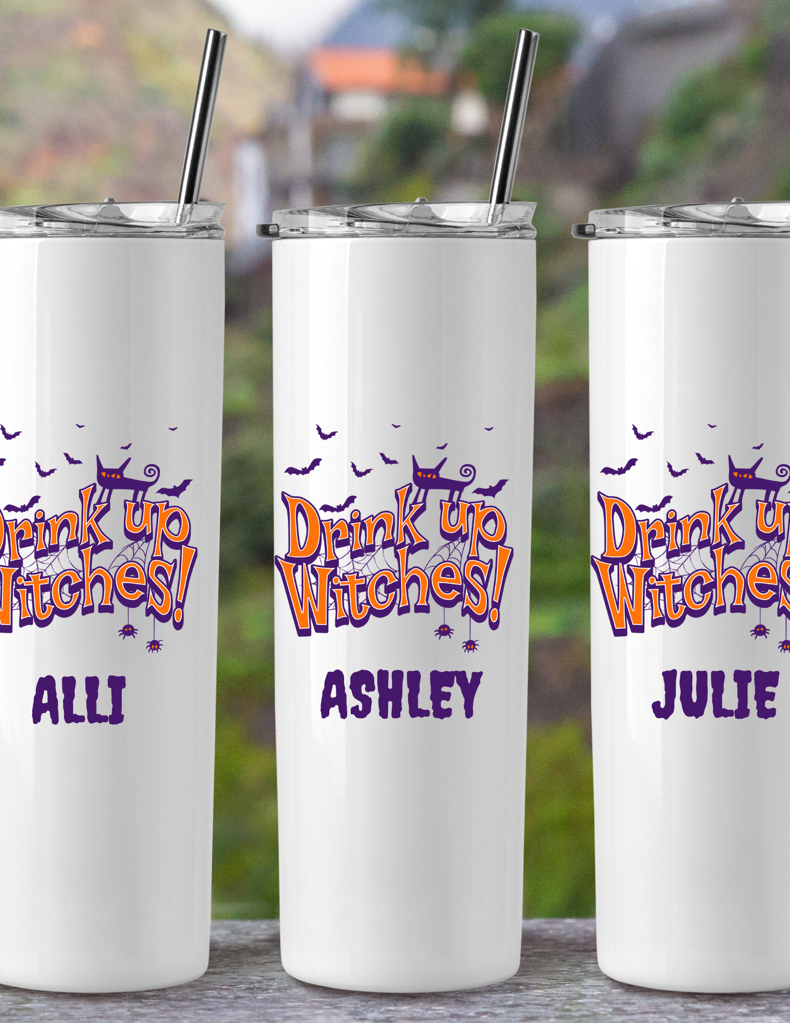 Personalized Halloween Drink Up Witch Tumbler