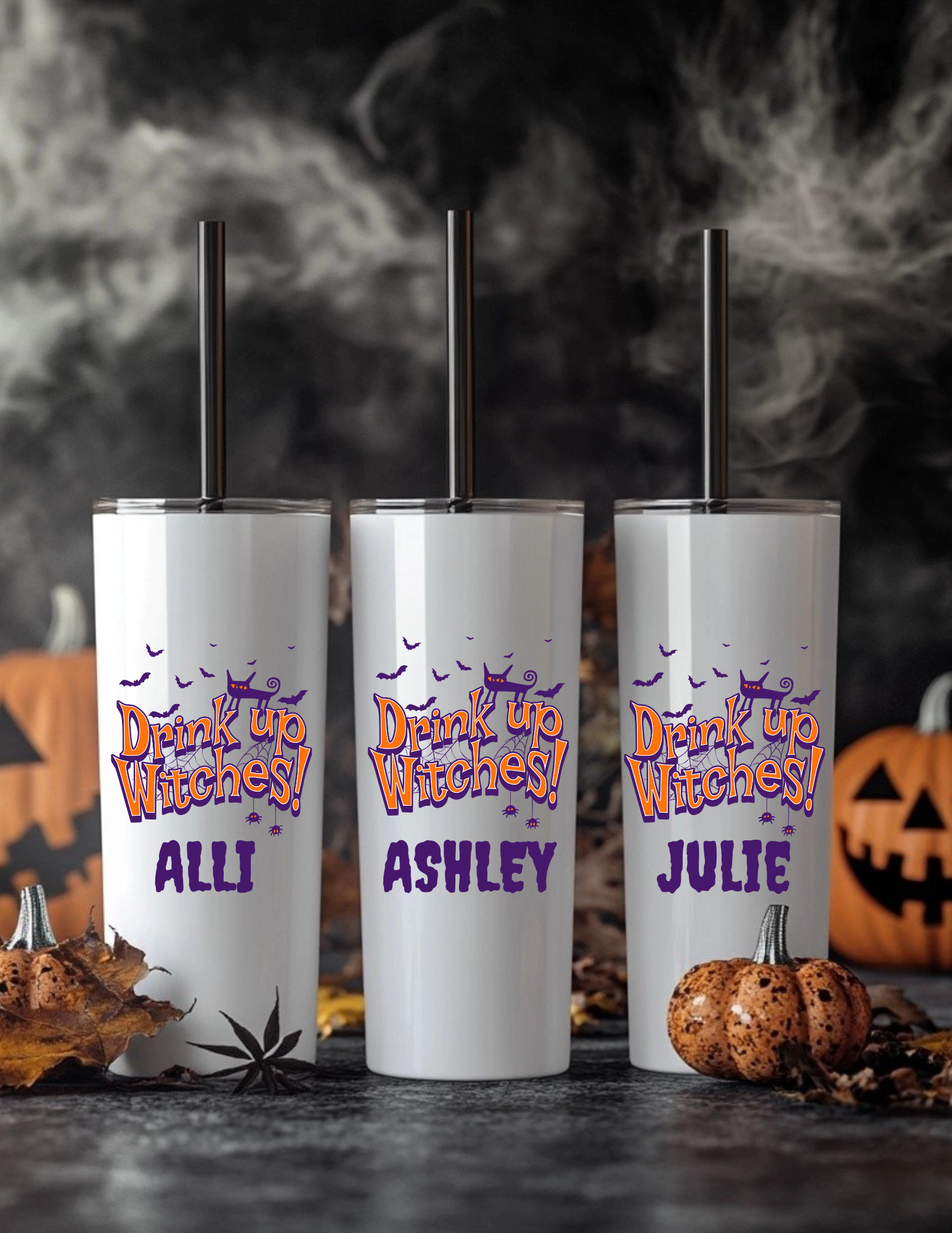 Personalized Halloween Drink Up Witch Tumbler
