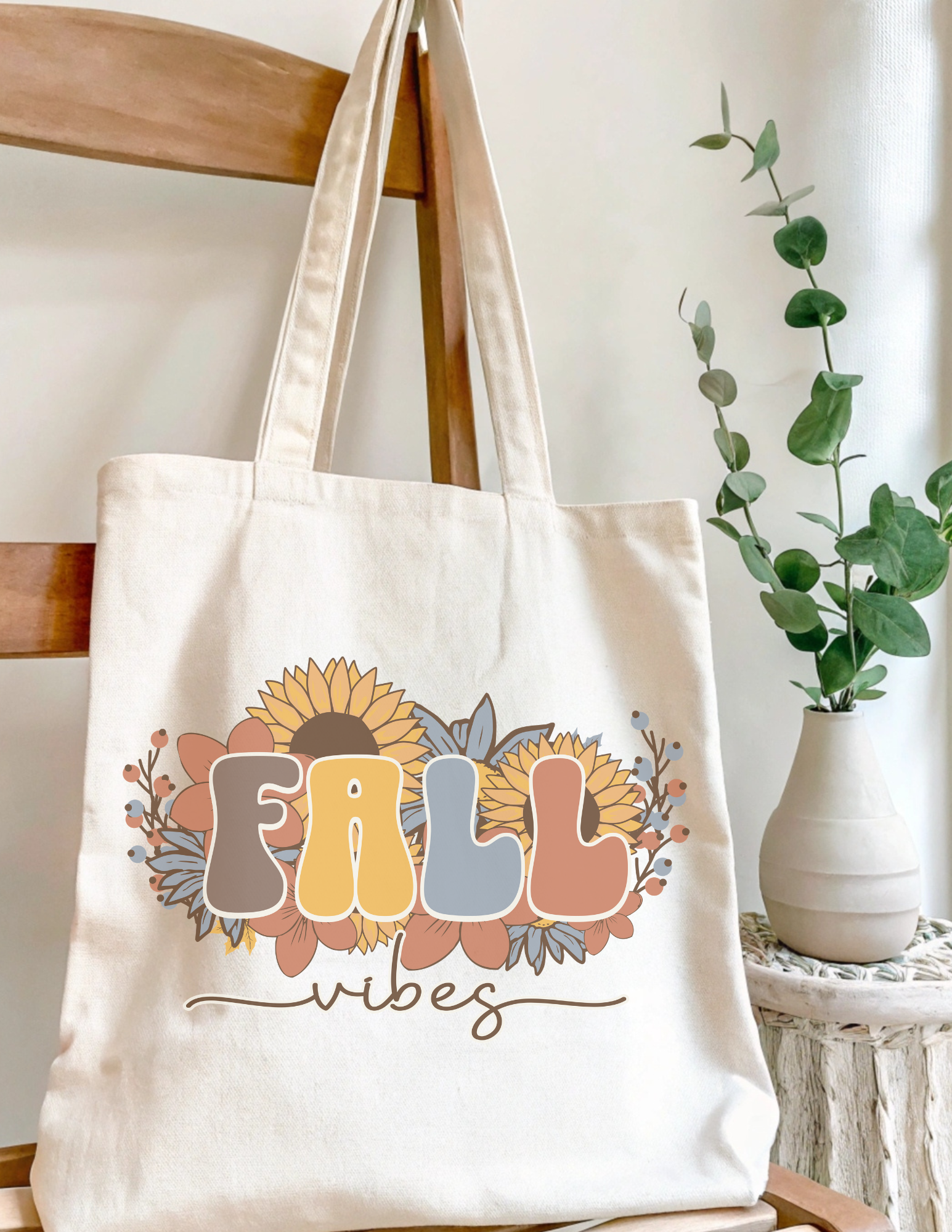 Fall Flower Tote Bag