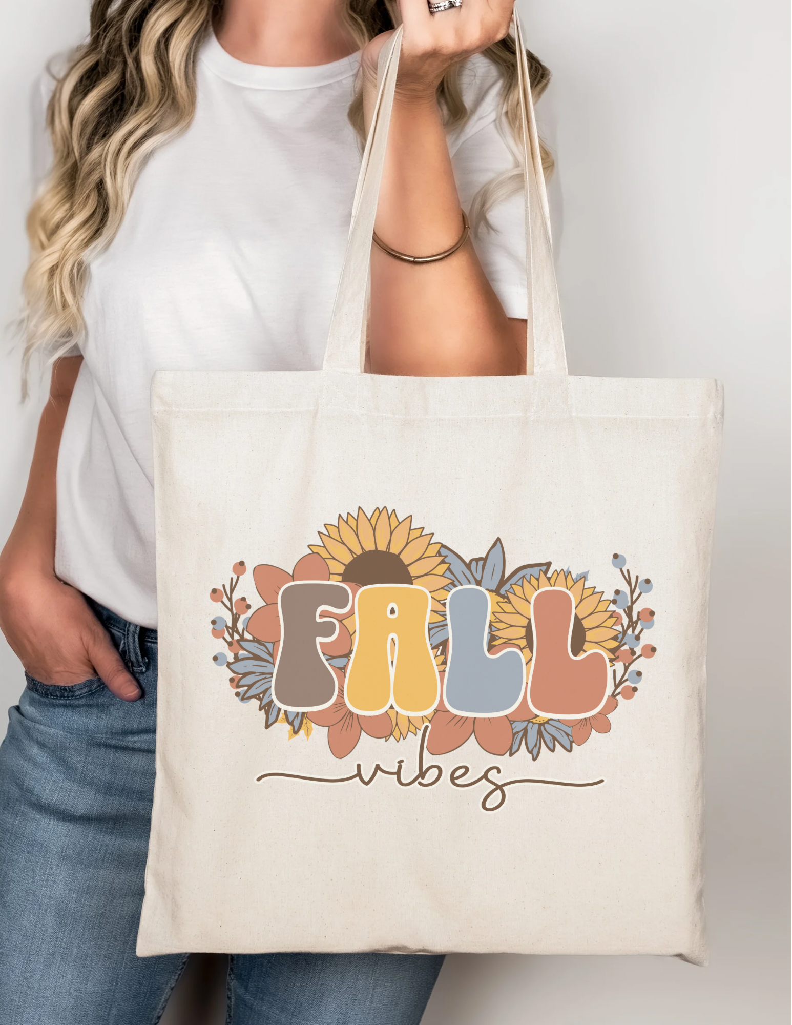 Fall Flower Tote Bag