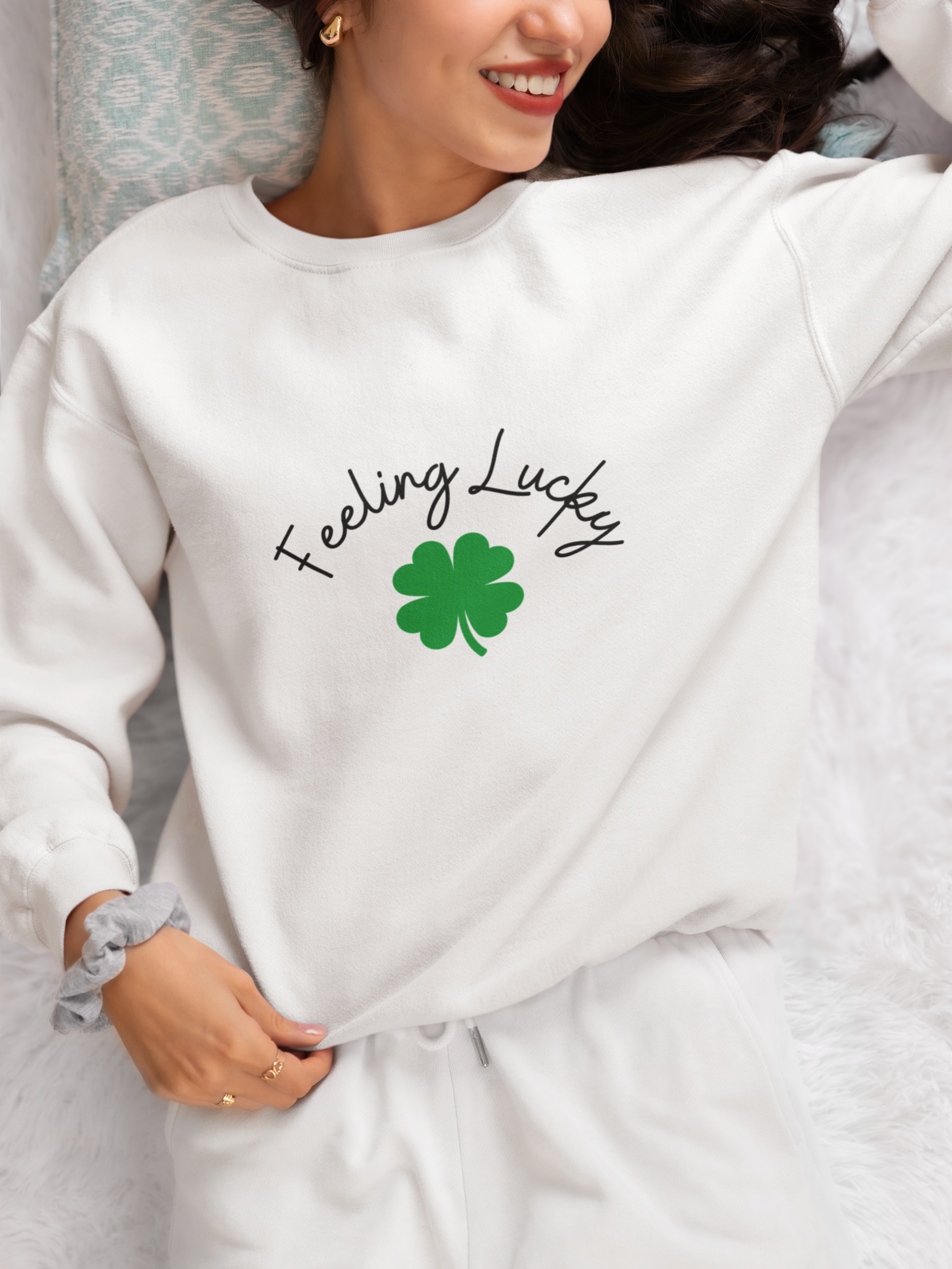 St. Patricks Day Lucky Sweatshirt for Women