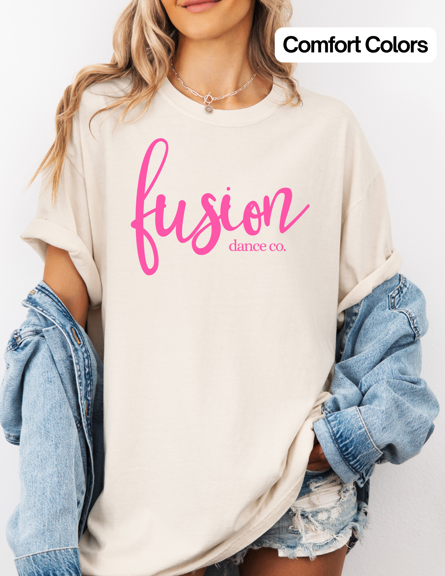 Custom Pink Fusion Dance Co Crewneck & T-Shirt