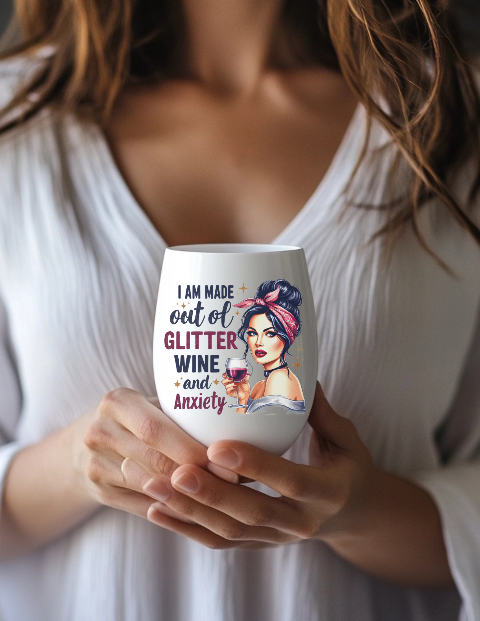 Funny Wine & Anxiety Tumbler