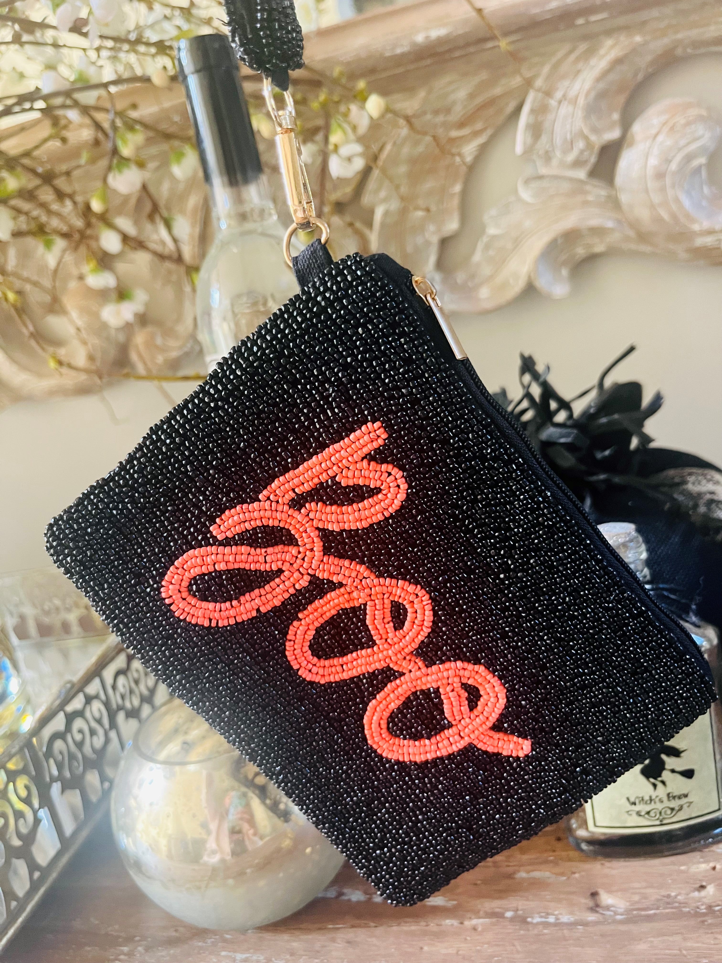 Boo Beaded Wristlet