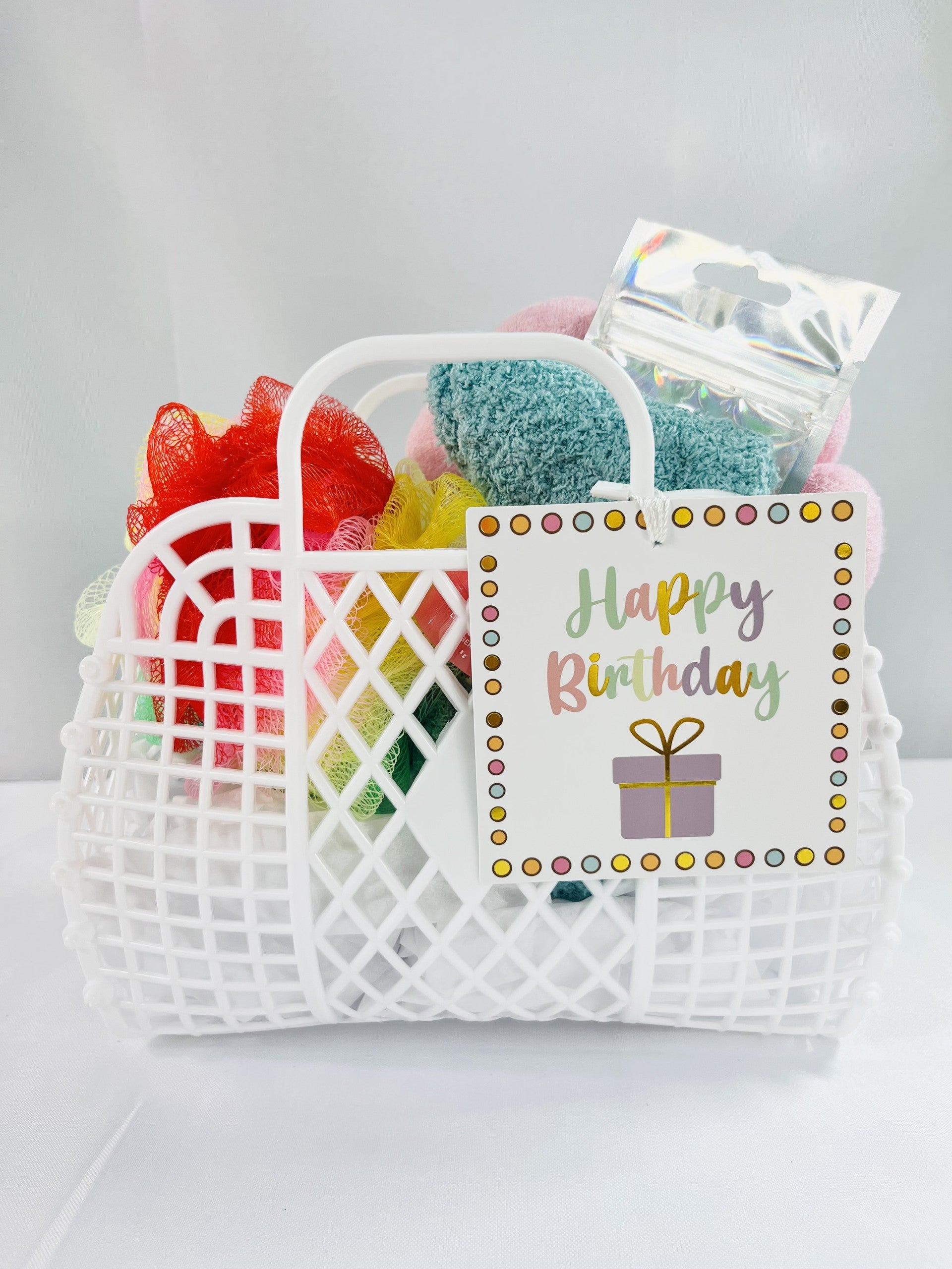 Rainbow Happy Birthday Gift Basket For Girls