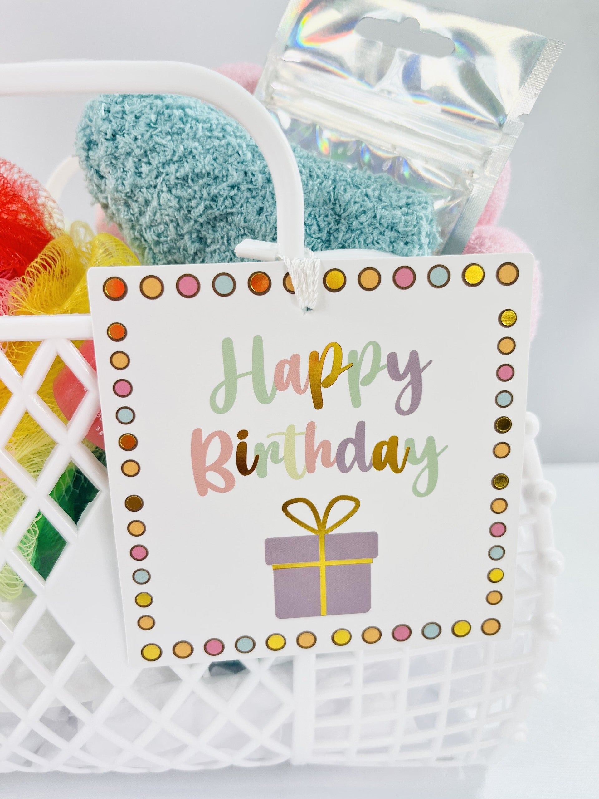Rainbow Happy Birthday Gift Basket For Girls
