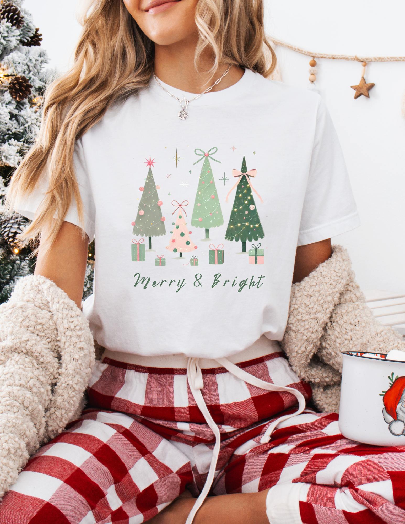 Merry And Bright Coquette Tree Shirt