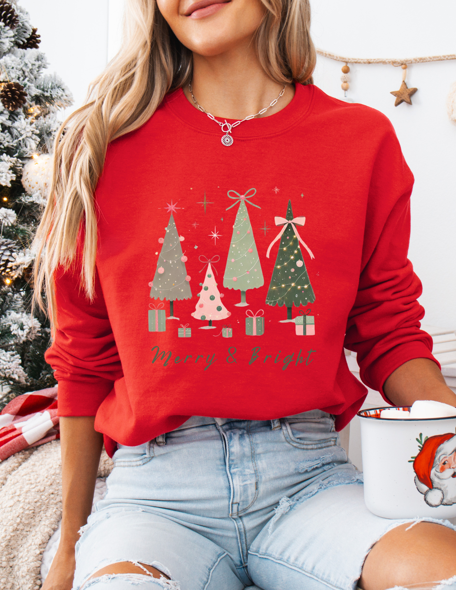 Merry And Bright Coquette Tree Shirt