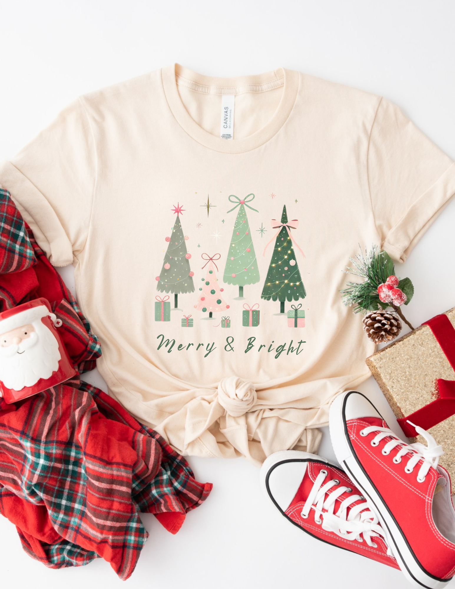 Merry And Bright Coquette Tree Shirt
