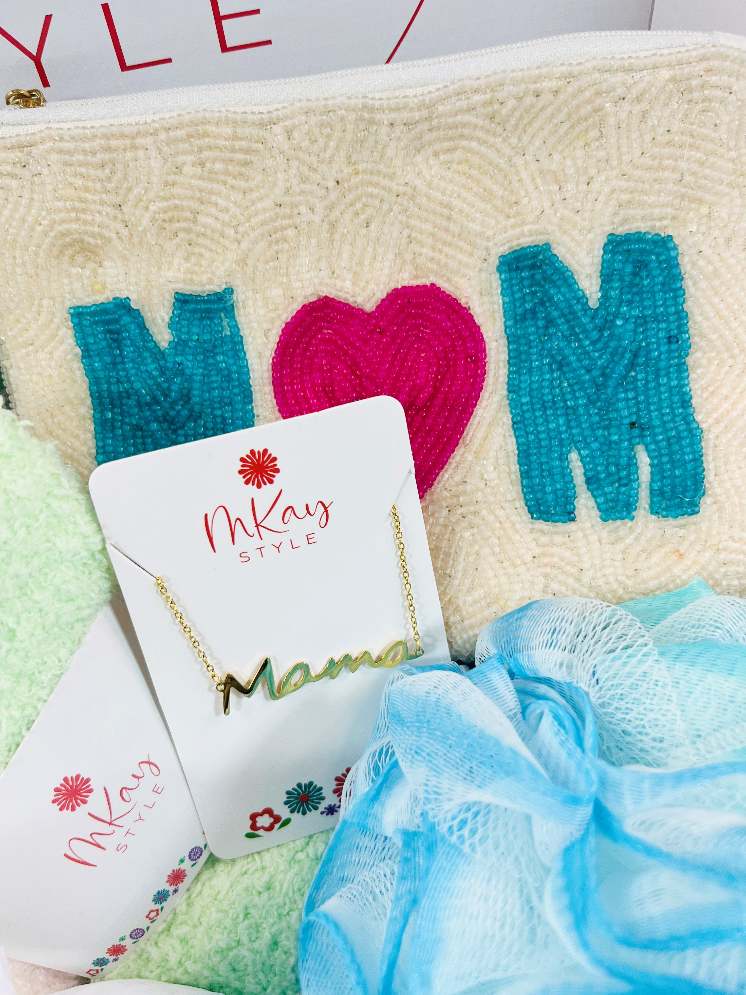 Mom Hand Beaded Coin Purse