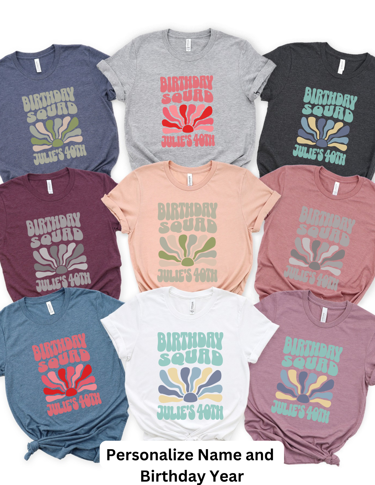 Customized Retro Birthday Squad Shirt