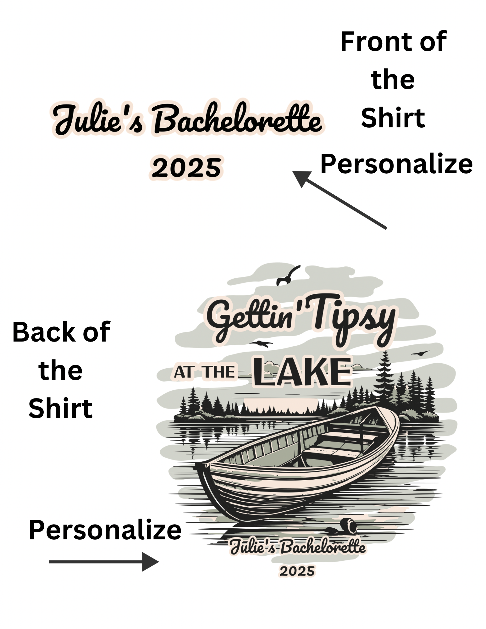 Personalized Lake Bachelorette Shirt