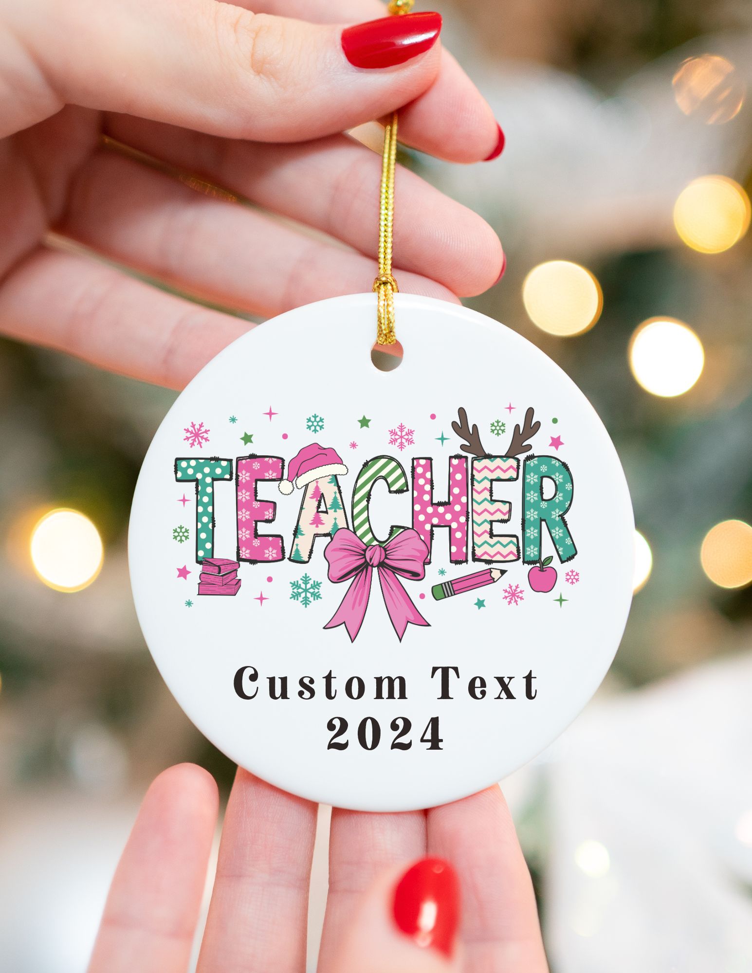 Personalized Teacher Christmas Ornament