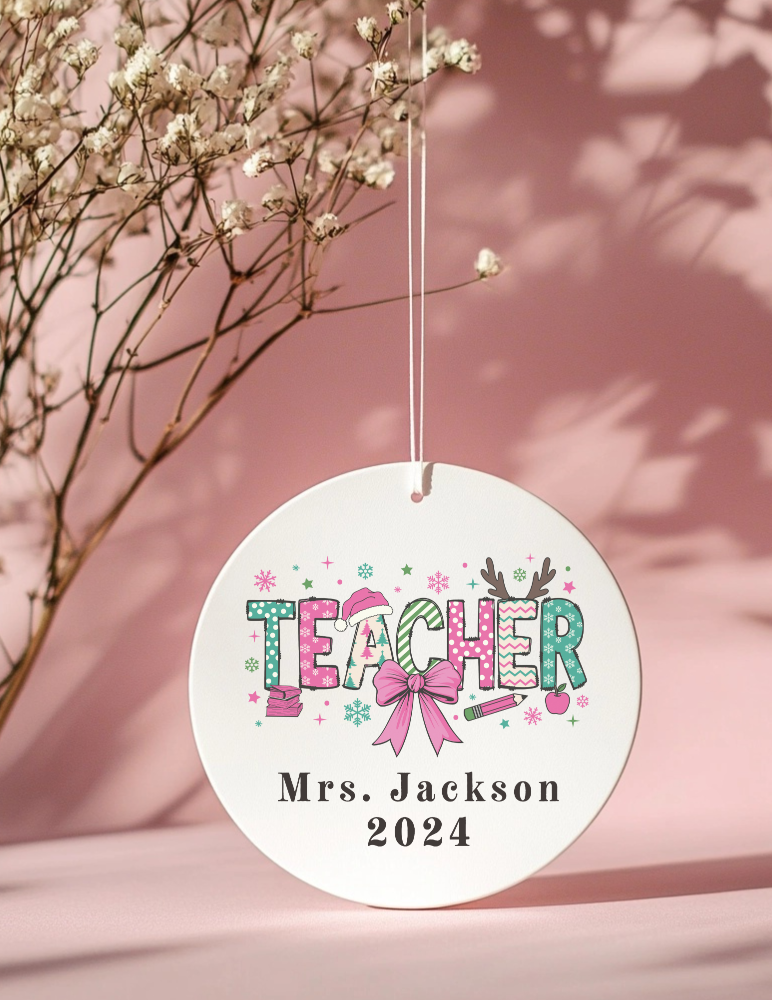 Personalized Teacher Christmas Ornament