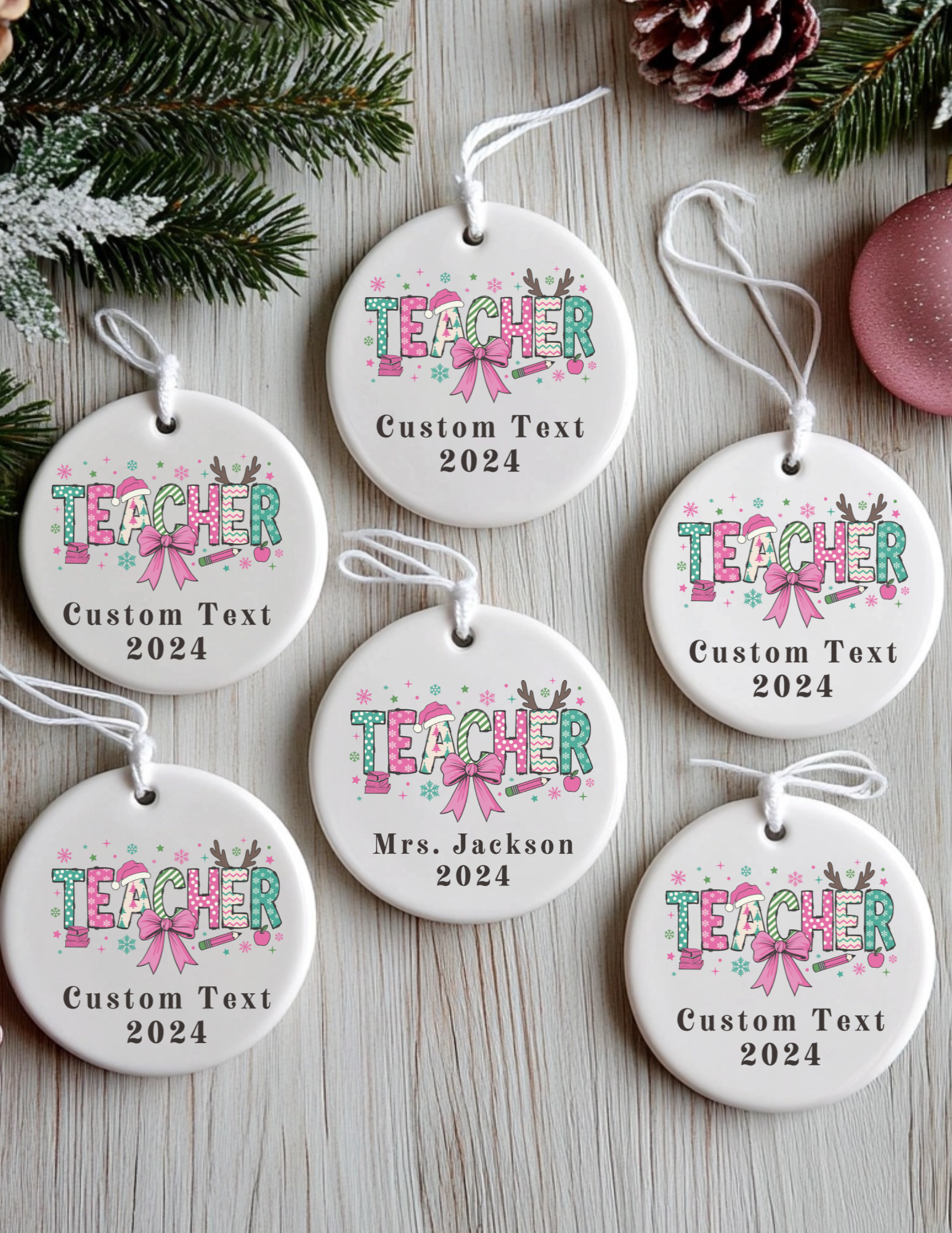 Personalized Teacher Christmas Ornament