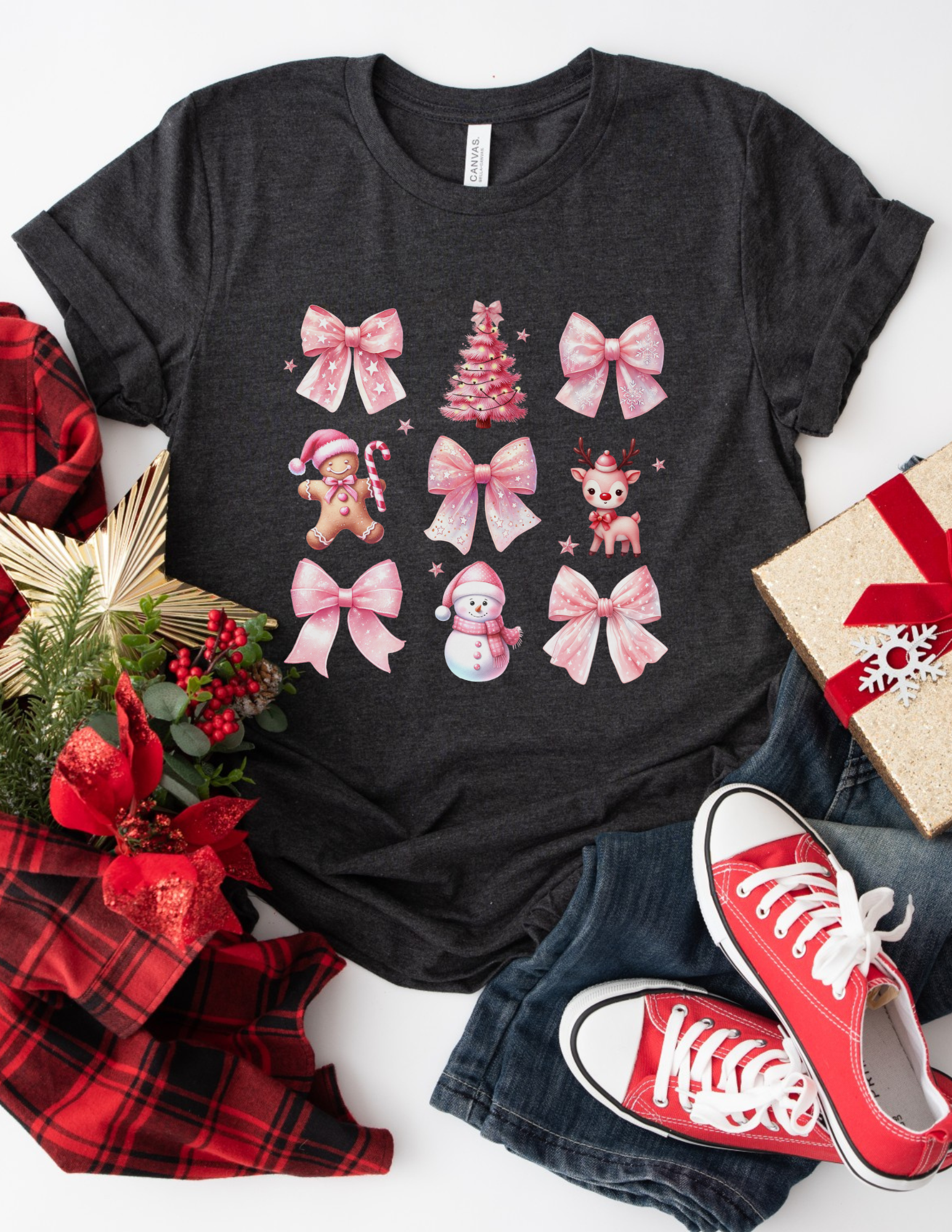 Pink Christmas Coquette Shirt