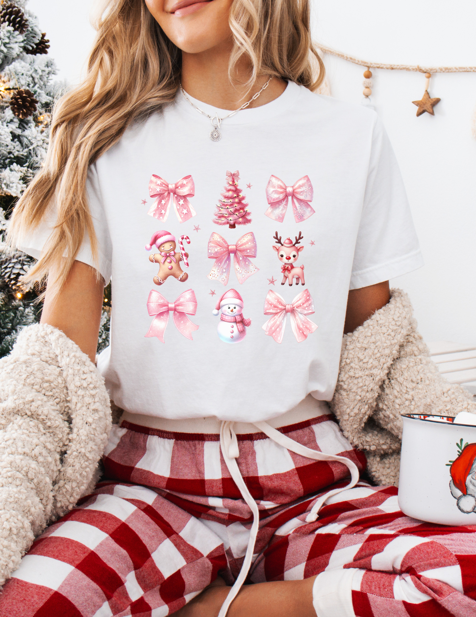 Pink Christmas Coquette Shirt