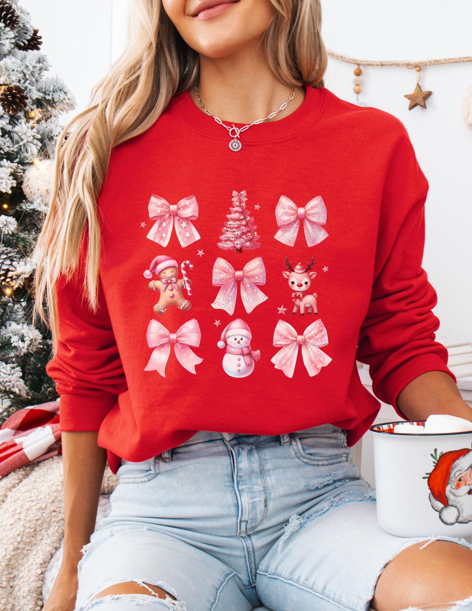 Pink Christmas Coquette Shirt