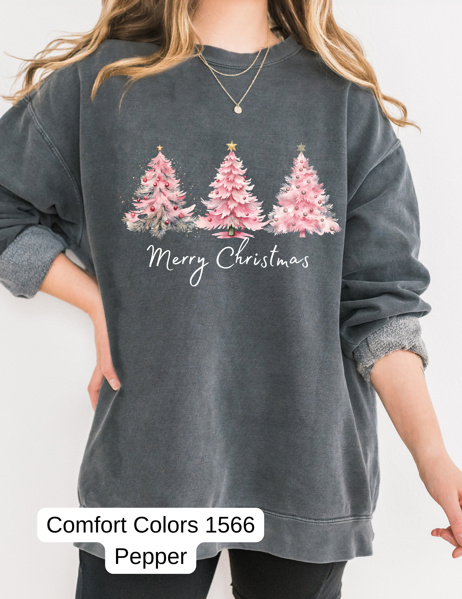 Pink Christmas Tree Sweatshirt
