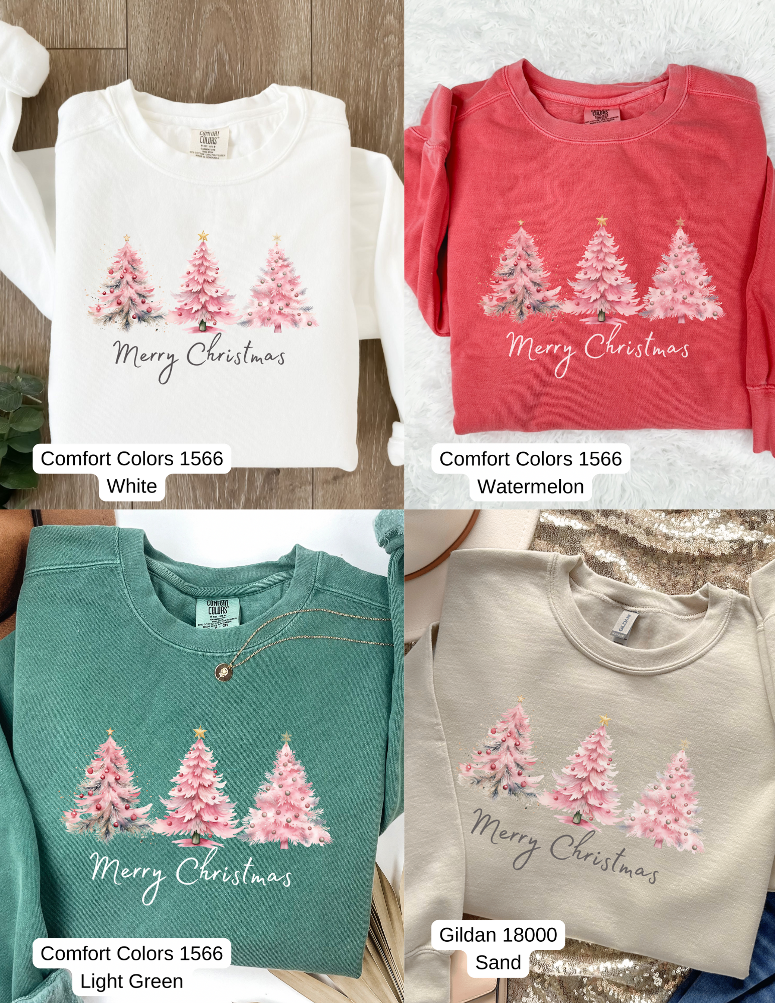 Pink Christmas Tree Sweatshirt