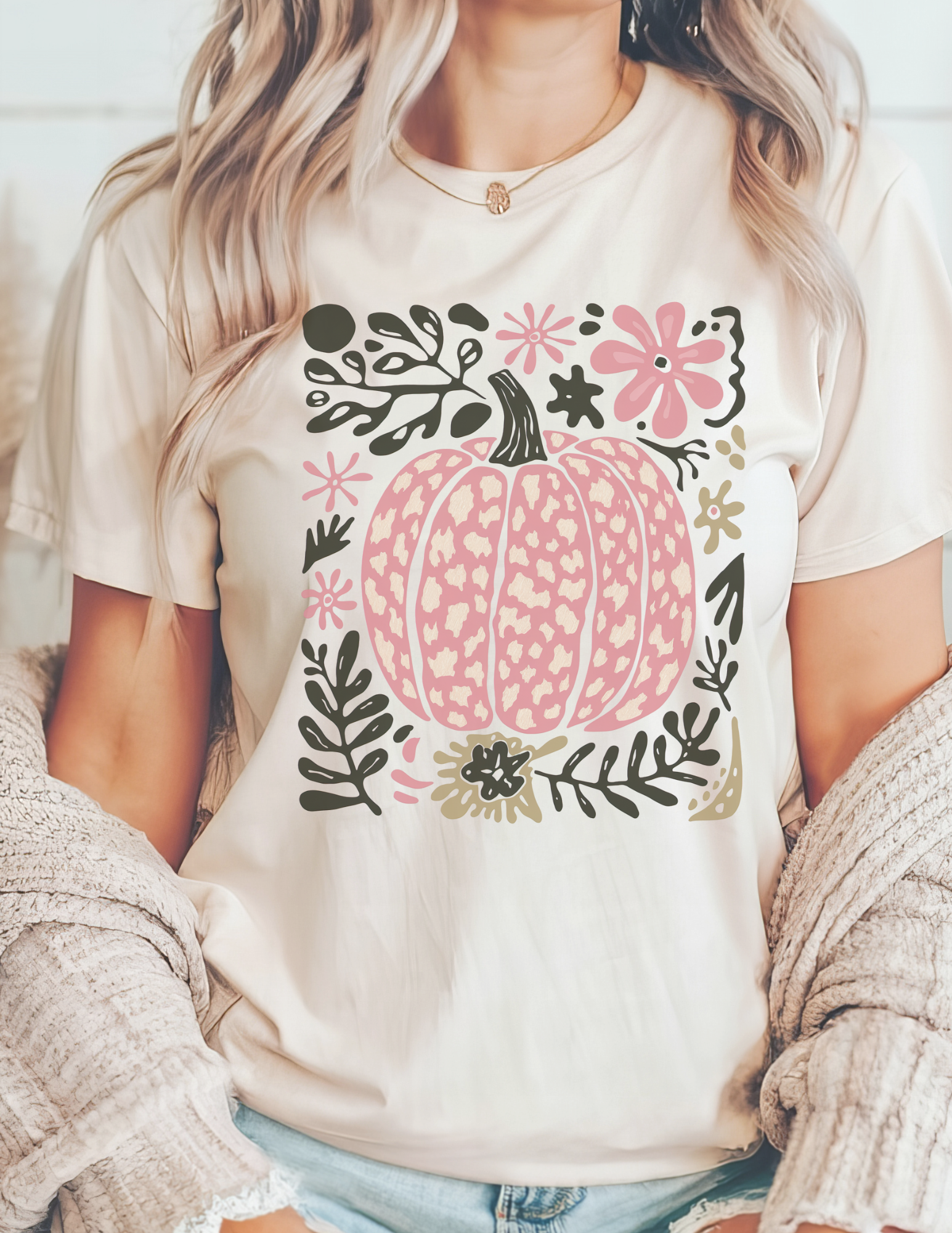 Leopard Print Pumpkin Shirt