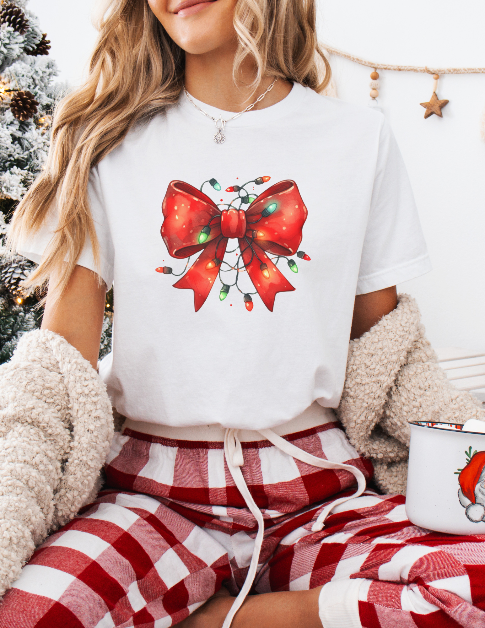 Red Coquette Bow Christmas Shirt