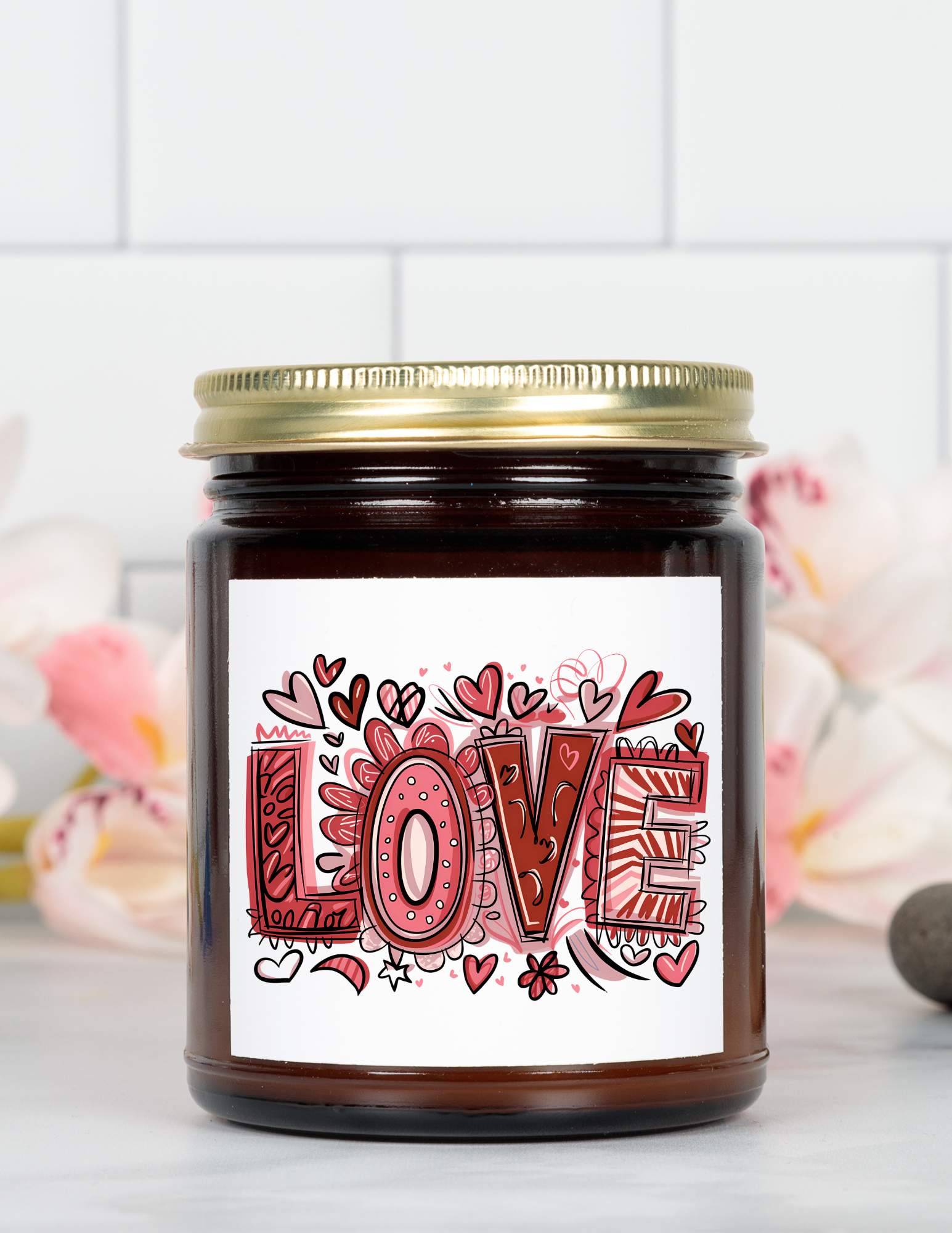 Personalized Retro Love Scented Candle